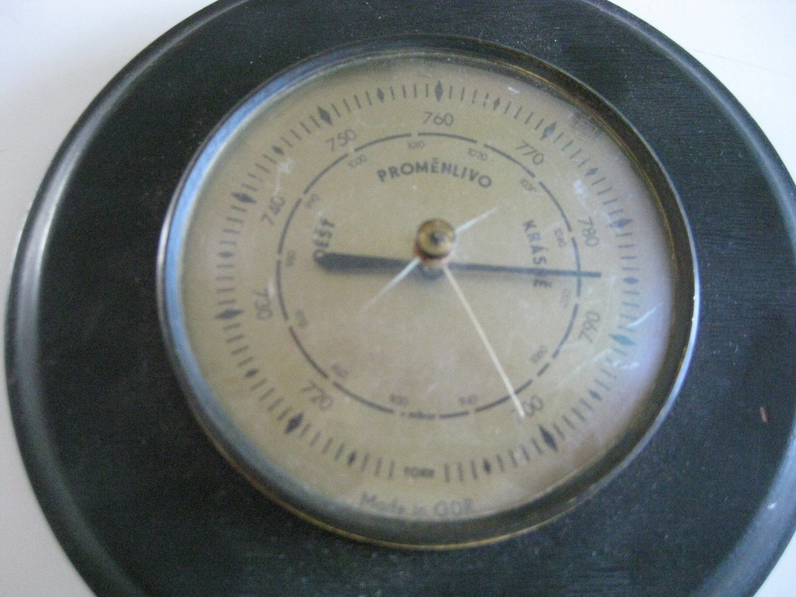 Vintage PROMĚNLIVO Barometer Round Black Wall Mount image 5