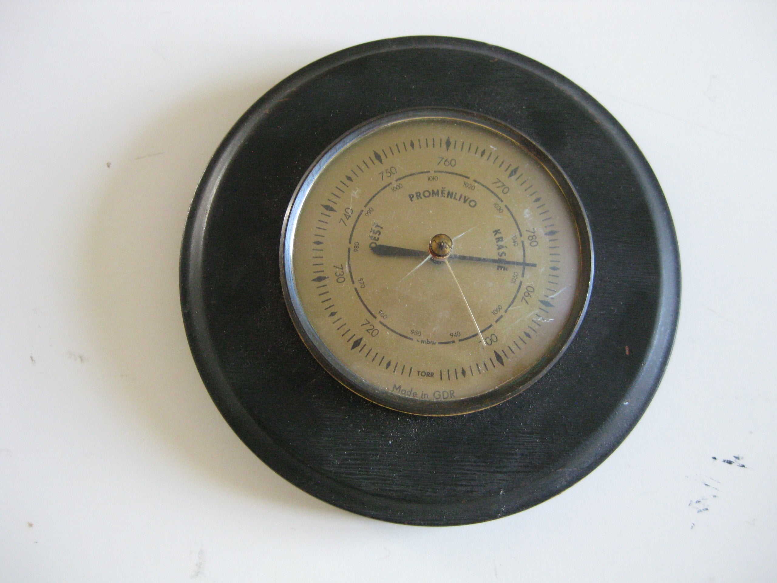 Vintage PROMĚNLIVO Barometer Round Black Wall Mount image 7