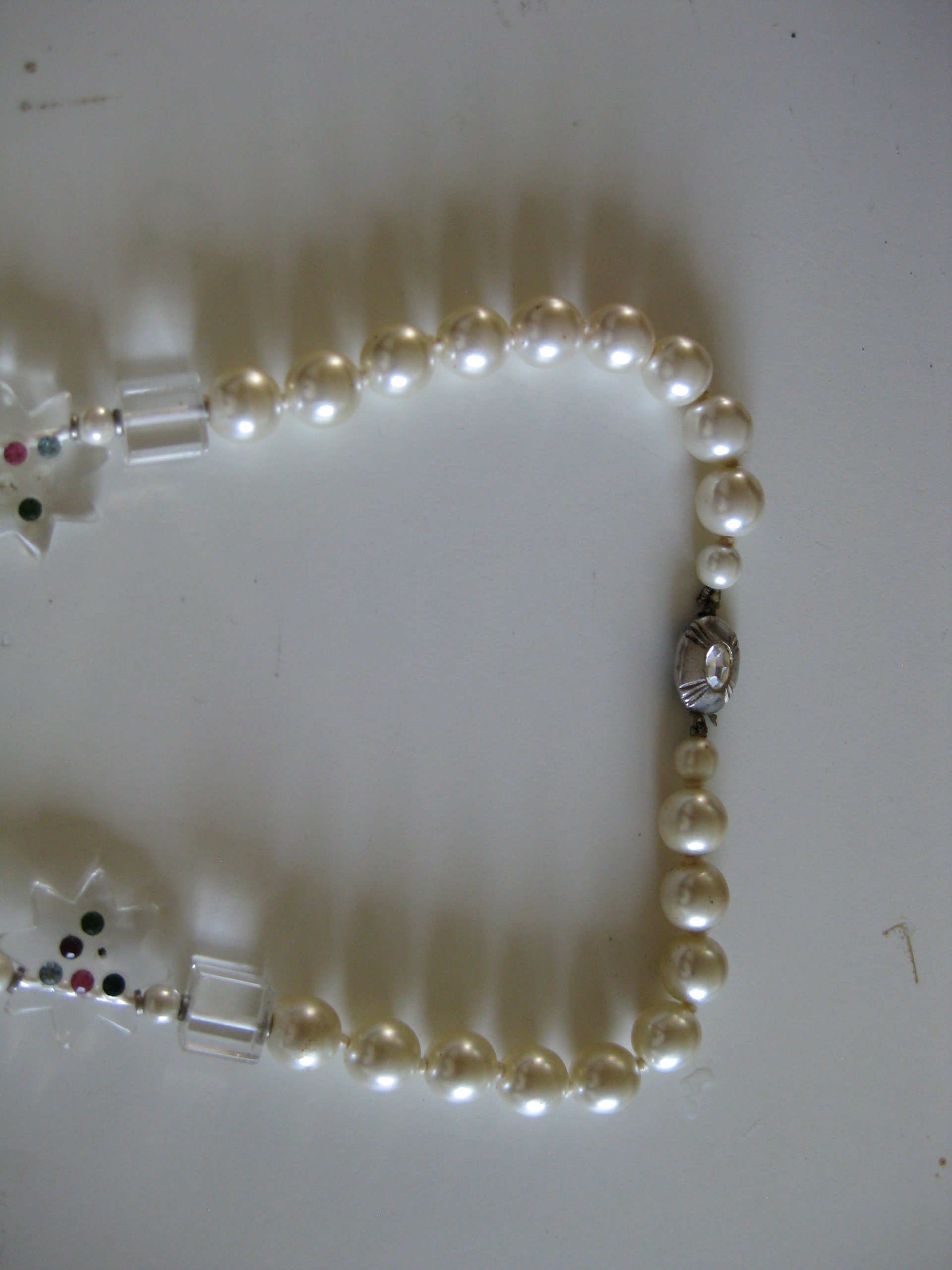 Pearl & Crystal Clear Beaded Necklace Multi Colour Women image 7