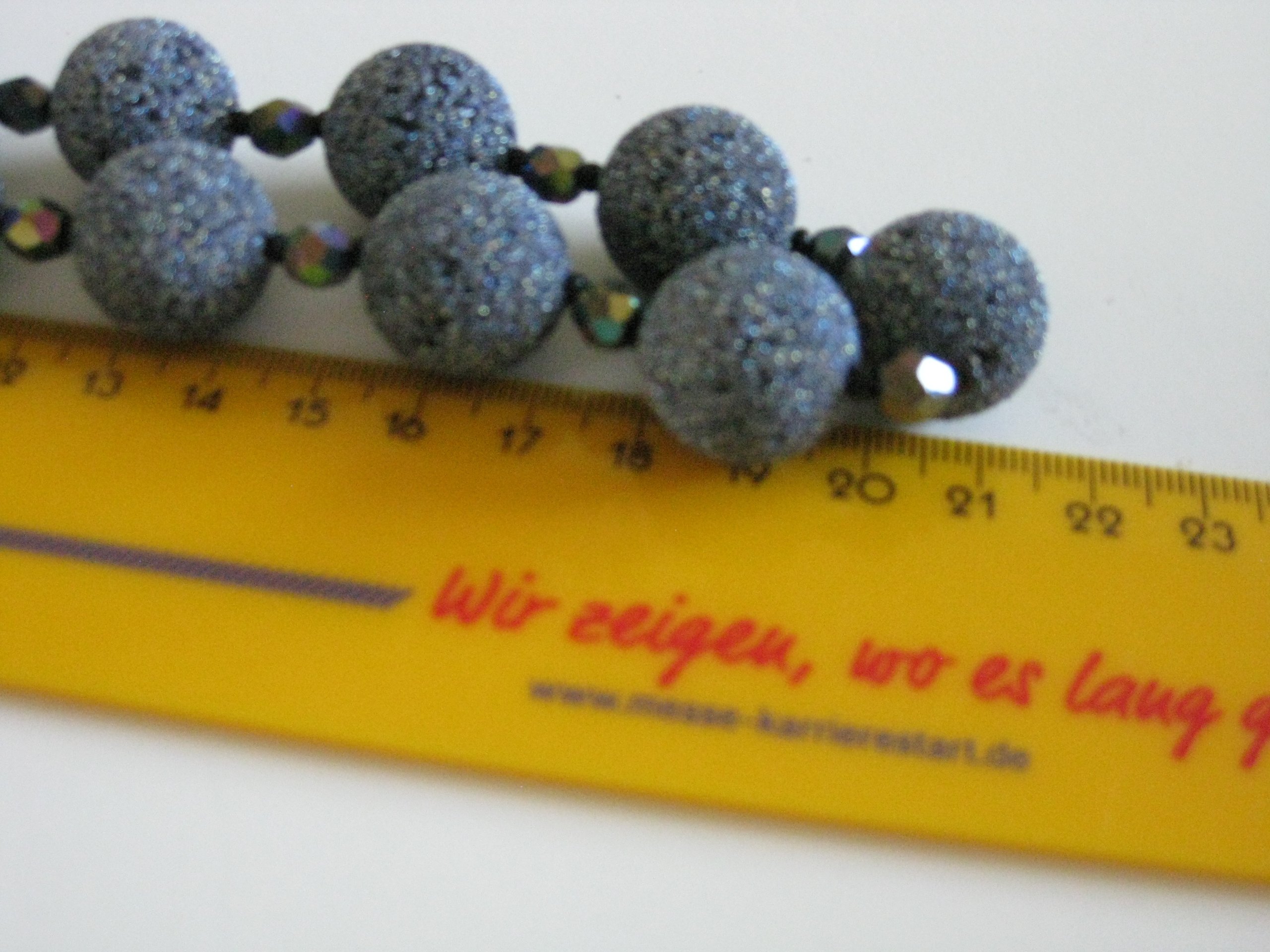 Vintage Black Glitter Beaded Necklace with Rainbow Faceted Accents image 7