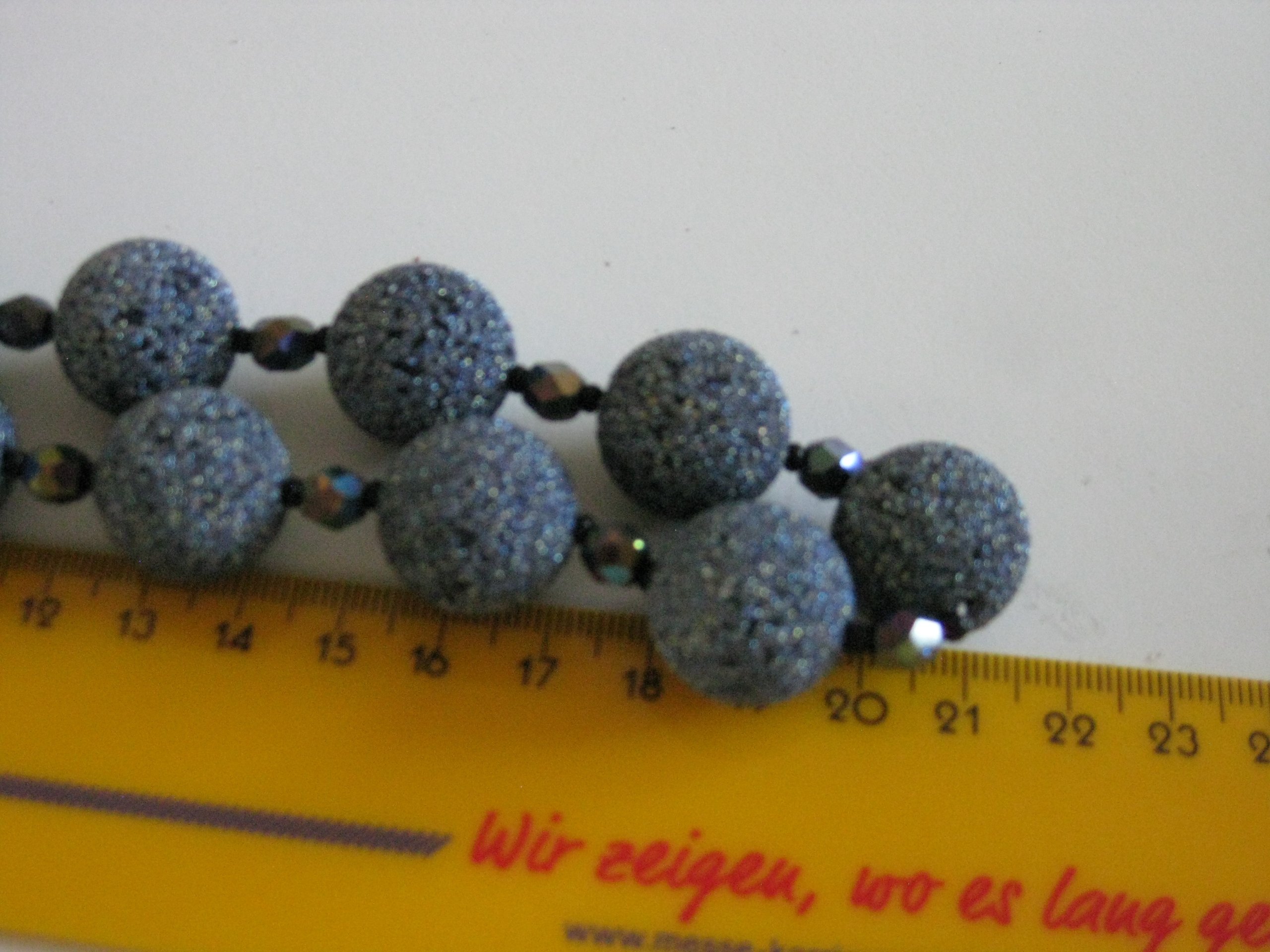 Vintage Black Glitter Beaded Necklace with Rainbow Faceted Accents image 9