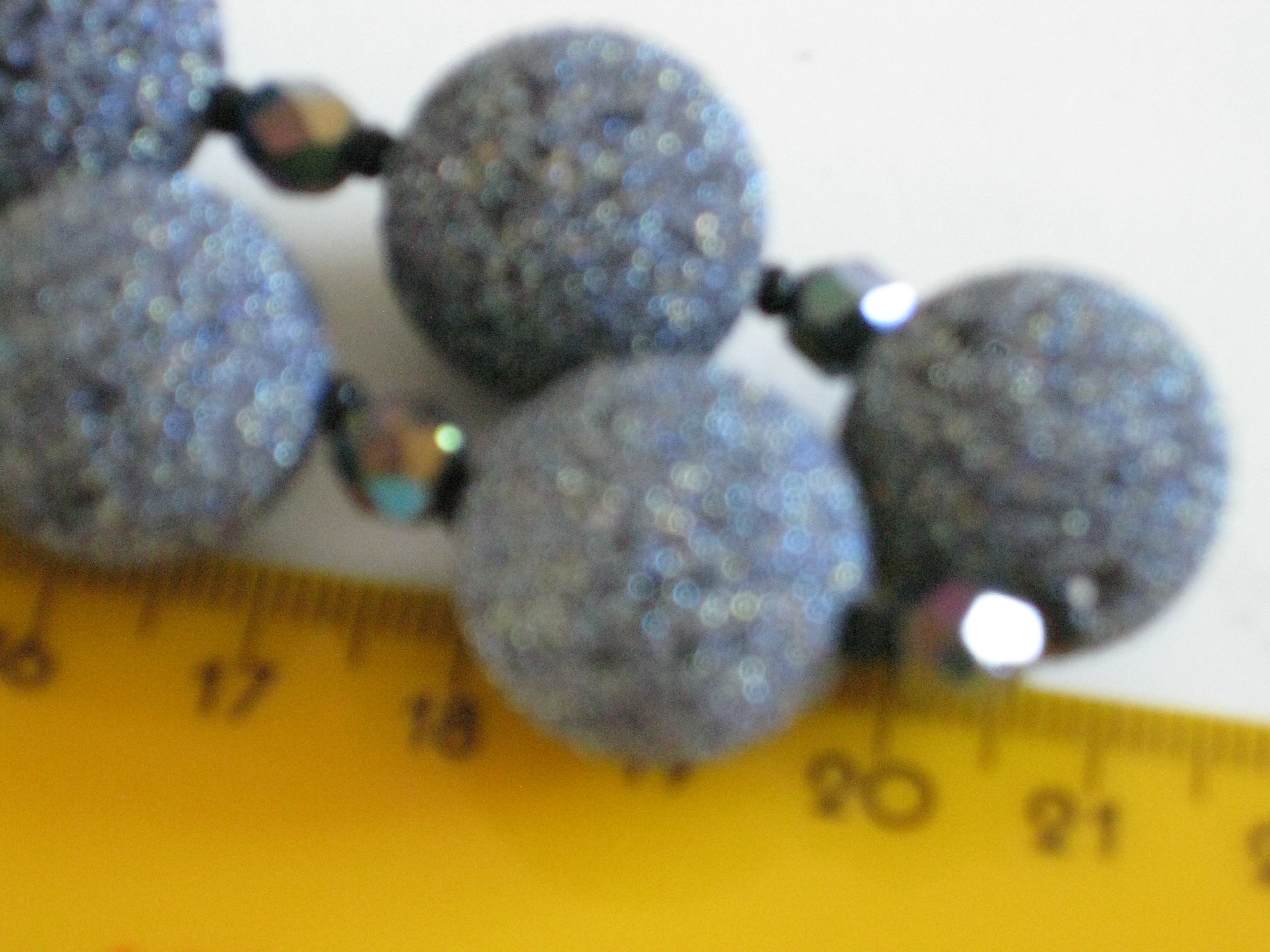 Vintage Black Glitter Beaded Necklace with Rainbow Faceted Accents image 10