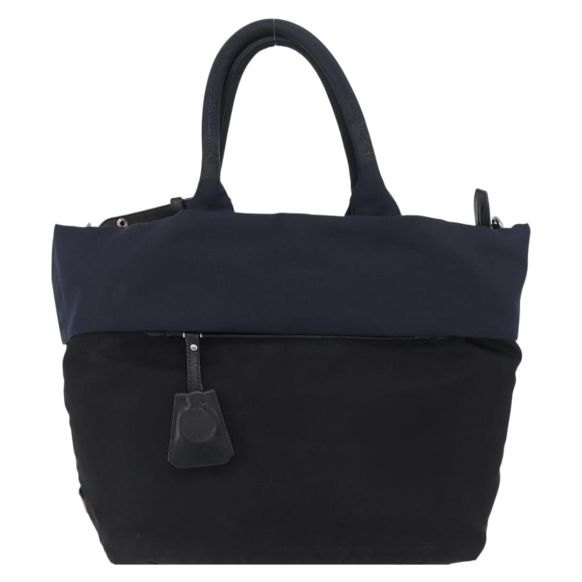 Borsa a mano PRADA nylon 2 vie nero argento originale ep14530A image 2