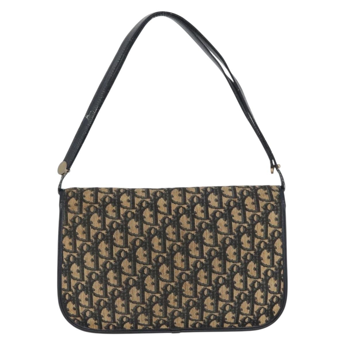 Borsa a tracolla Christian Dior Trotter in tela oro navy originale 174528 image 2