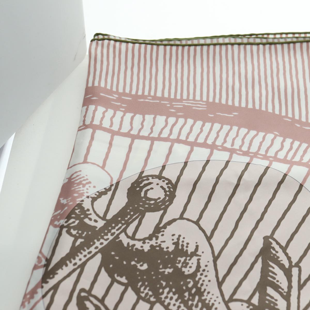 Sciarpa HERMES Carre 140 "SOITE ET POURSUITE" rosa seta originale hk3779V image 7