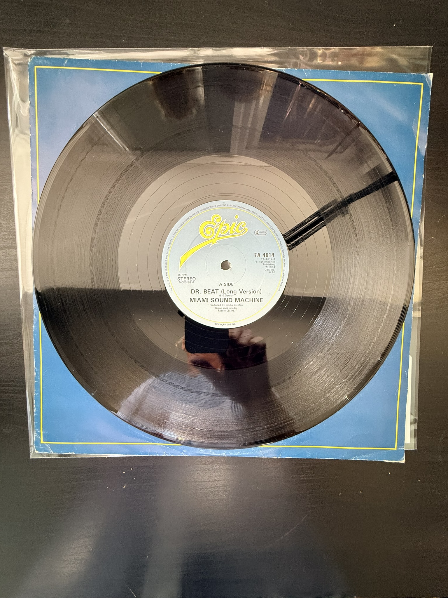 Miami Sound Machine Epic Blue 12" Vinyl Record Single Dr Beat VG+ image 2