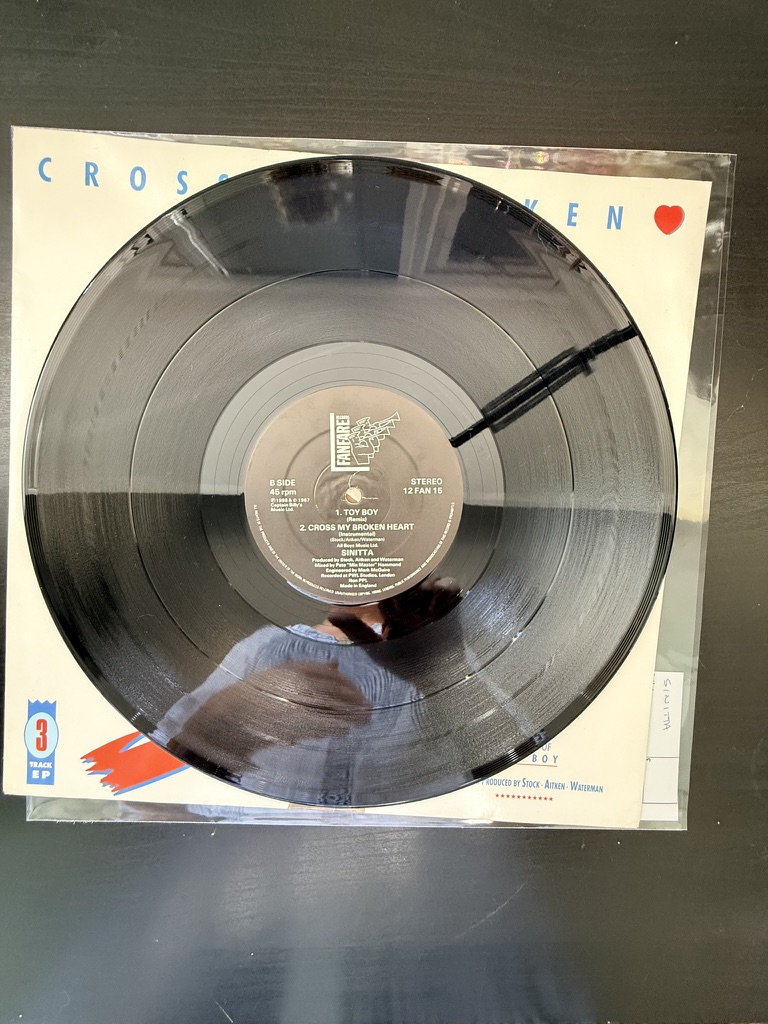 Sinitta Cross My Broken Heart Cupid's Avenging Mix 12" Vinyl Single VG+ image 3