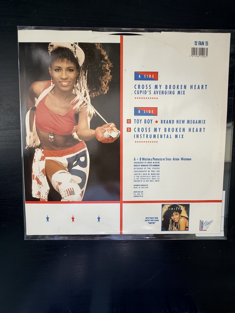 Sinitta Cross My Broken Heart Cupid's Avenging Mix 12" Vinyl Single VG+ image 4