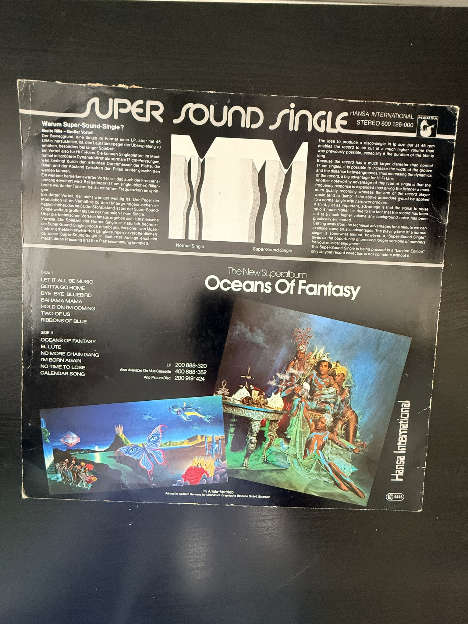 Boney M Super Sound Single Vinyl Record 12" inch DJ Release 1979 Promo image 2