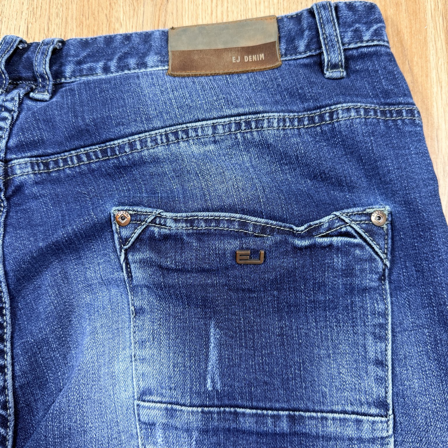 ETO Jeans Denim Blue Distressed Stretch Jeans 38L W36 L34 image 7