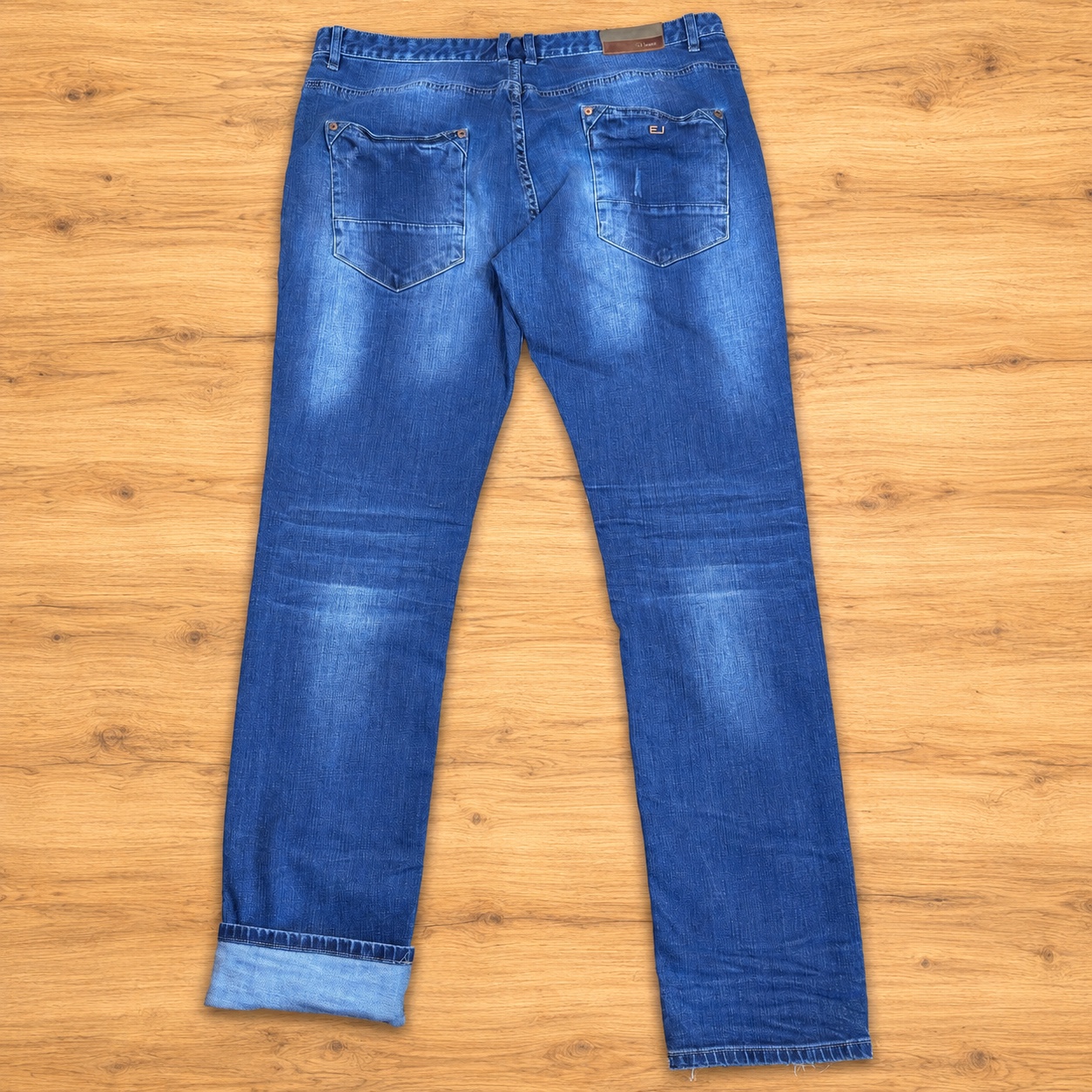 ETO Jeans Denim Blue Distressed Stretch Jeans 38L W36 L34 image 3