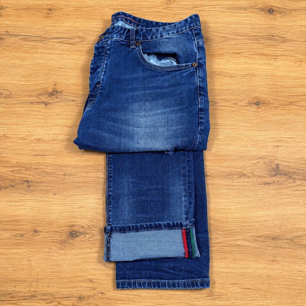 ETO Jeans Denim Blue Distressed Stretch Jeans 38L W36 L34 image 4