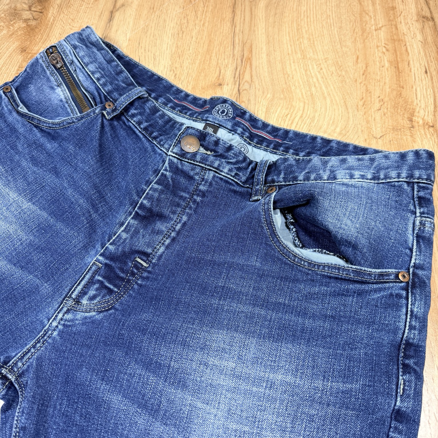 ETO Jeans Denim Blue Distressed Stretch Jeans 38L W36 L34 image 2