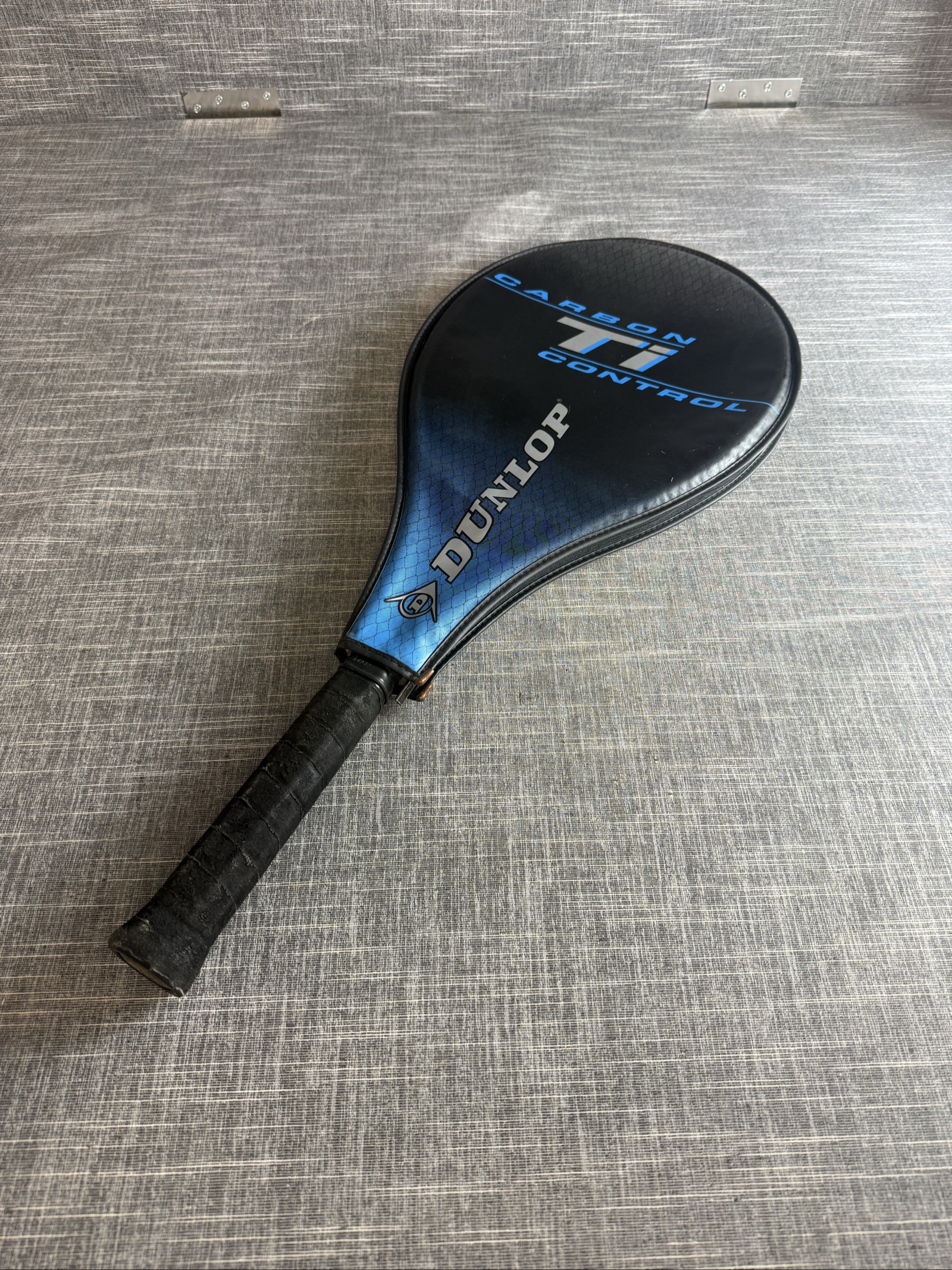 Dunlop Carbon Ti Control Tennis Racket with Cover Black Blue