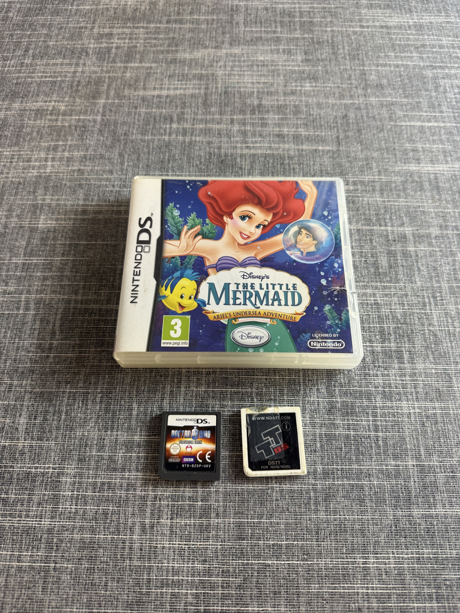 Nintendo DS Disney The Little Mermaid Game Card with Doctor Who Cartridge & DSTT