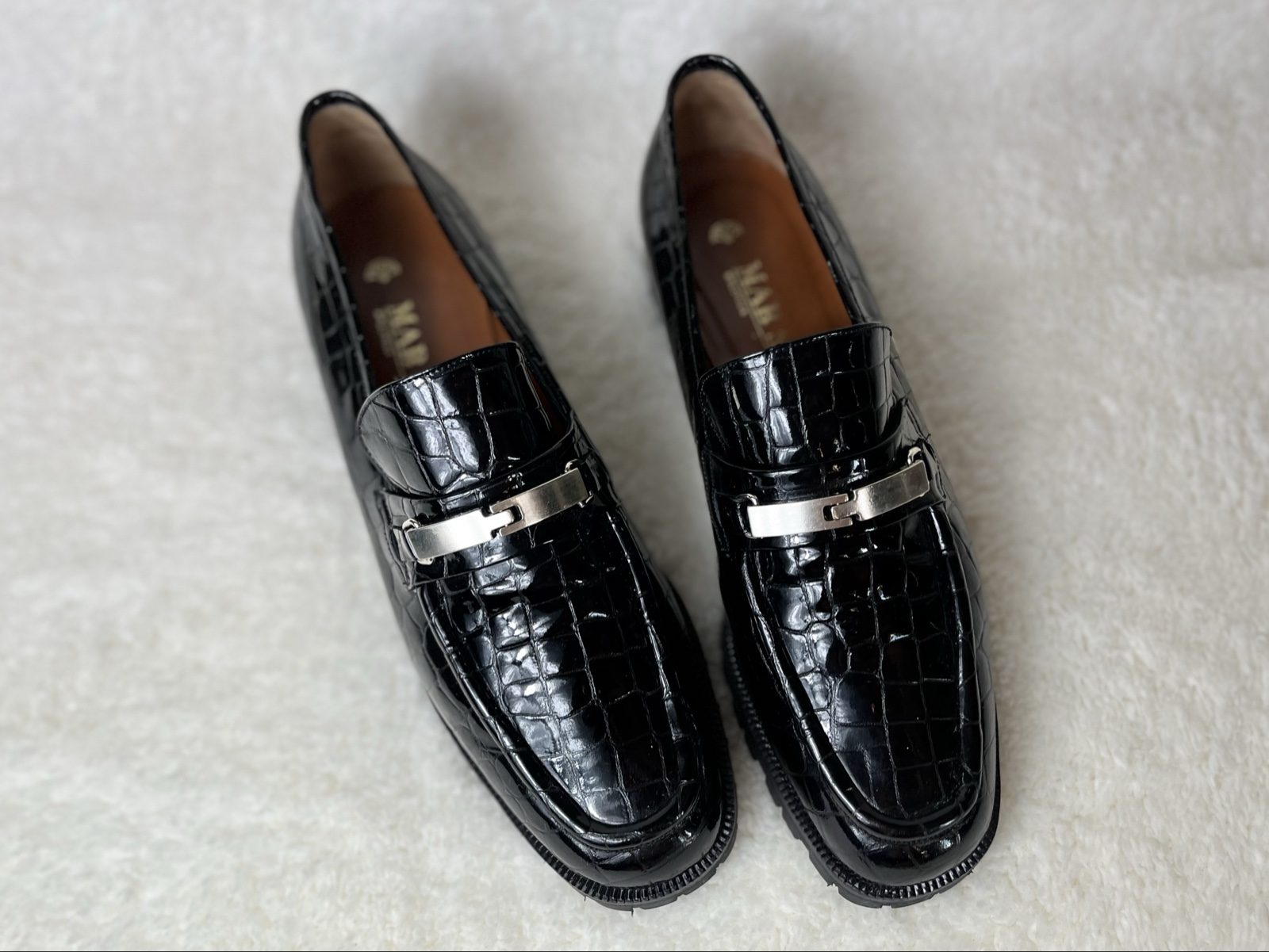MAB Studio Bologna Croc embossed Patent leather Loafers Size 41,5 image 5