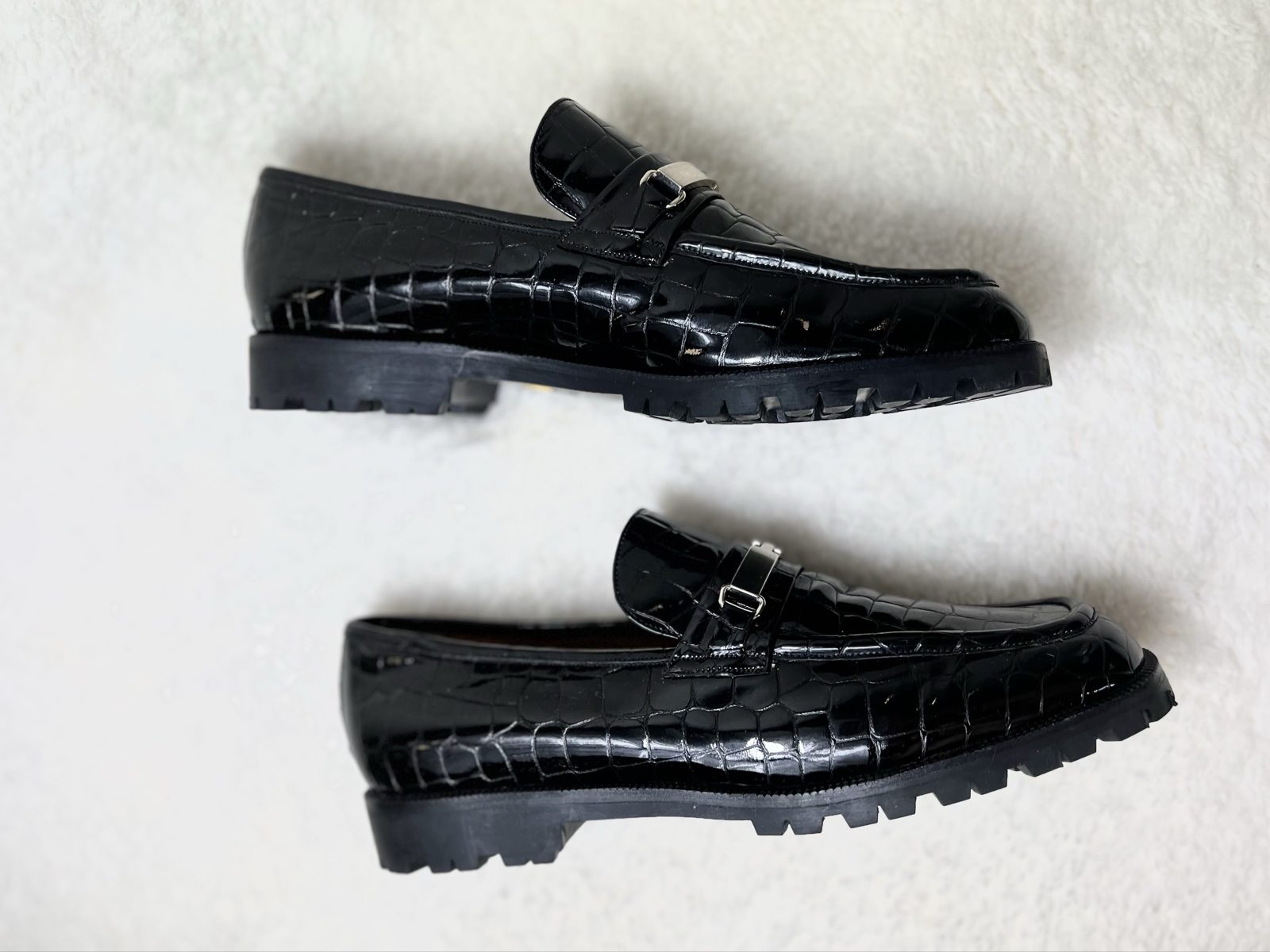 MAB Studio Bologna Croc embossed Patent leather Loafers Size 41,5 image 10