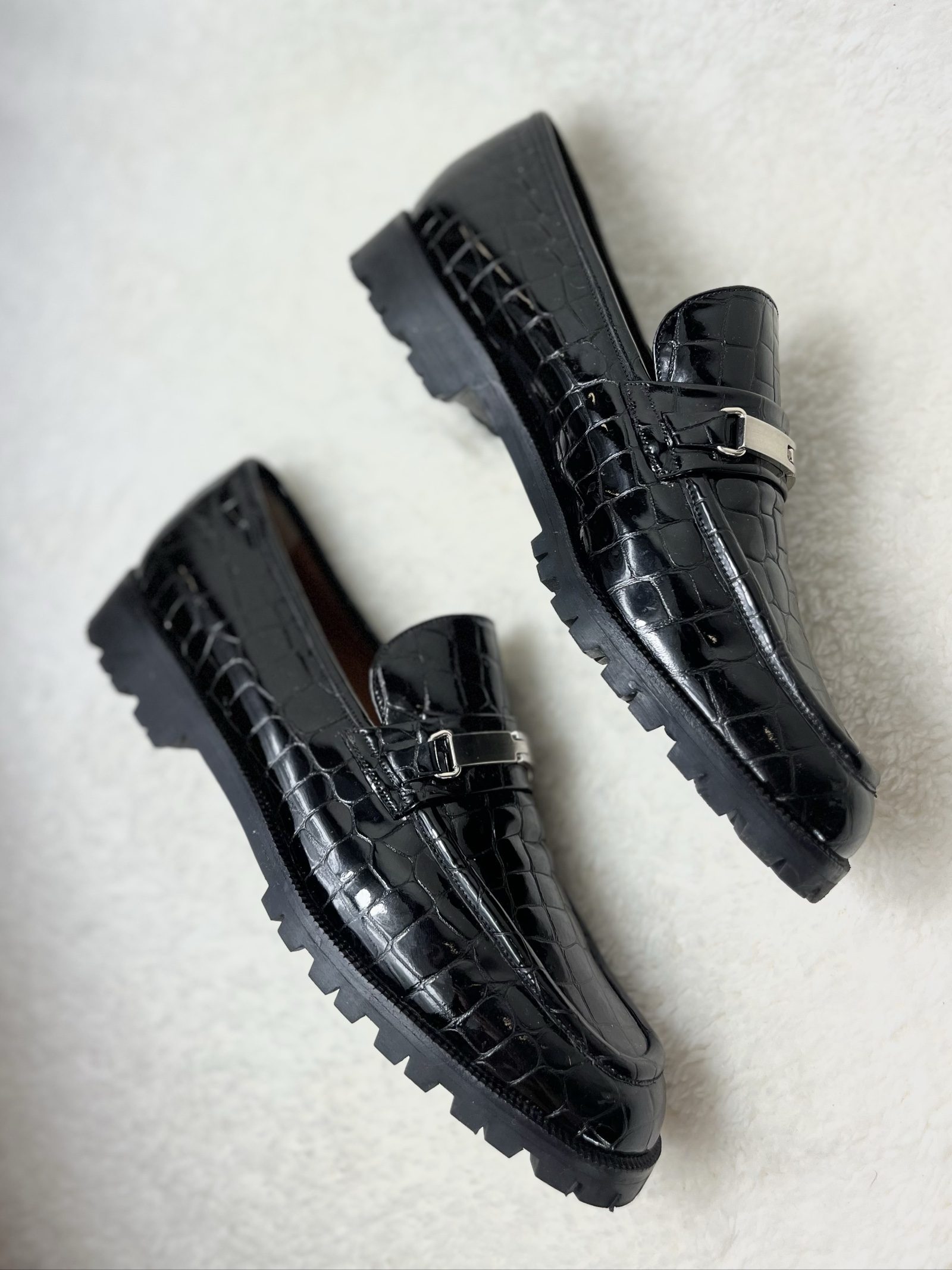 MAB Studio Bologna Croc embossed Patent leather Loafers Size 41,5 image 8