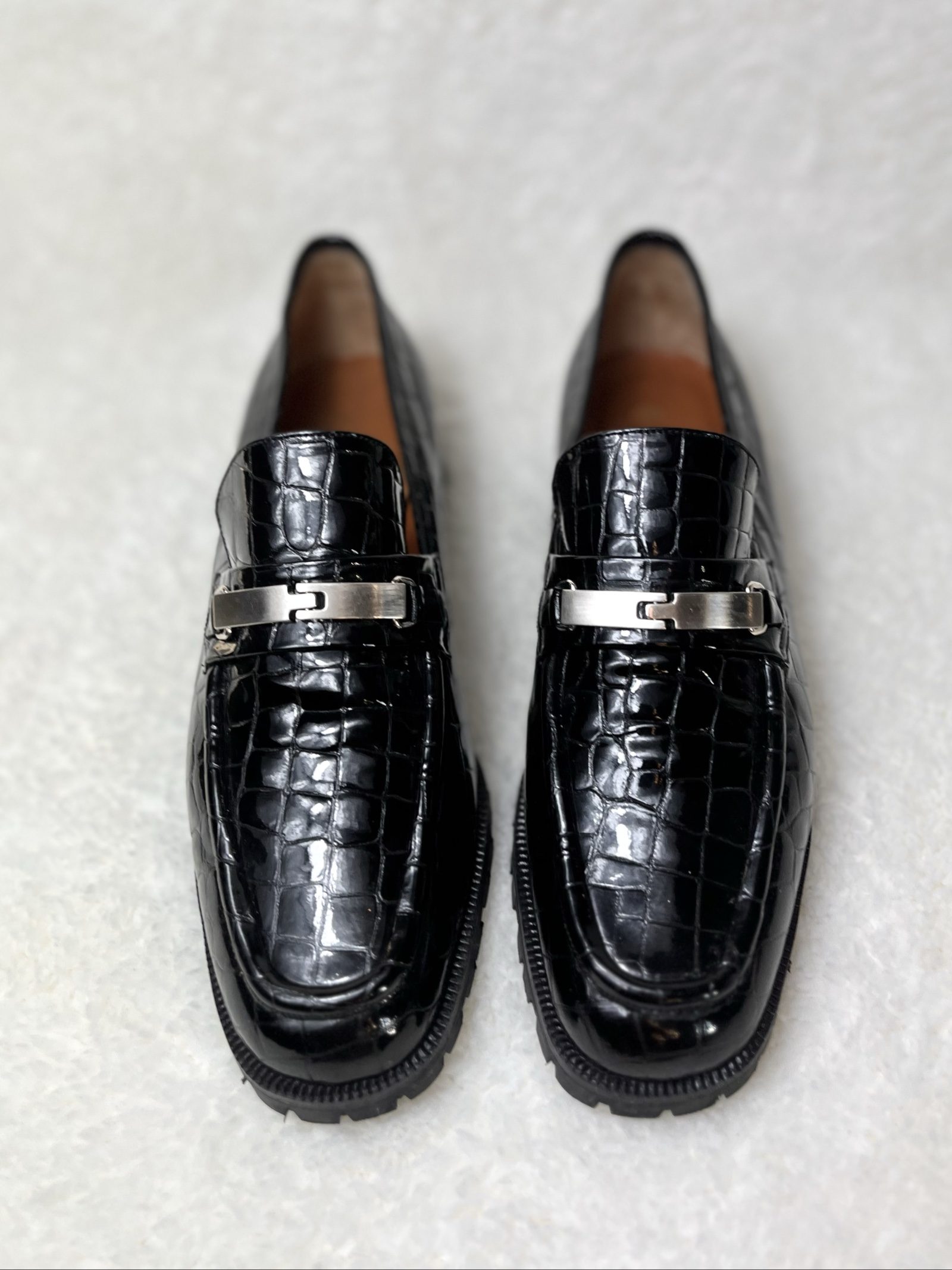 MAB Studio Bologna Croc embossed Patent leather Loafers Size 41,5 image 6
