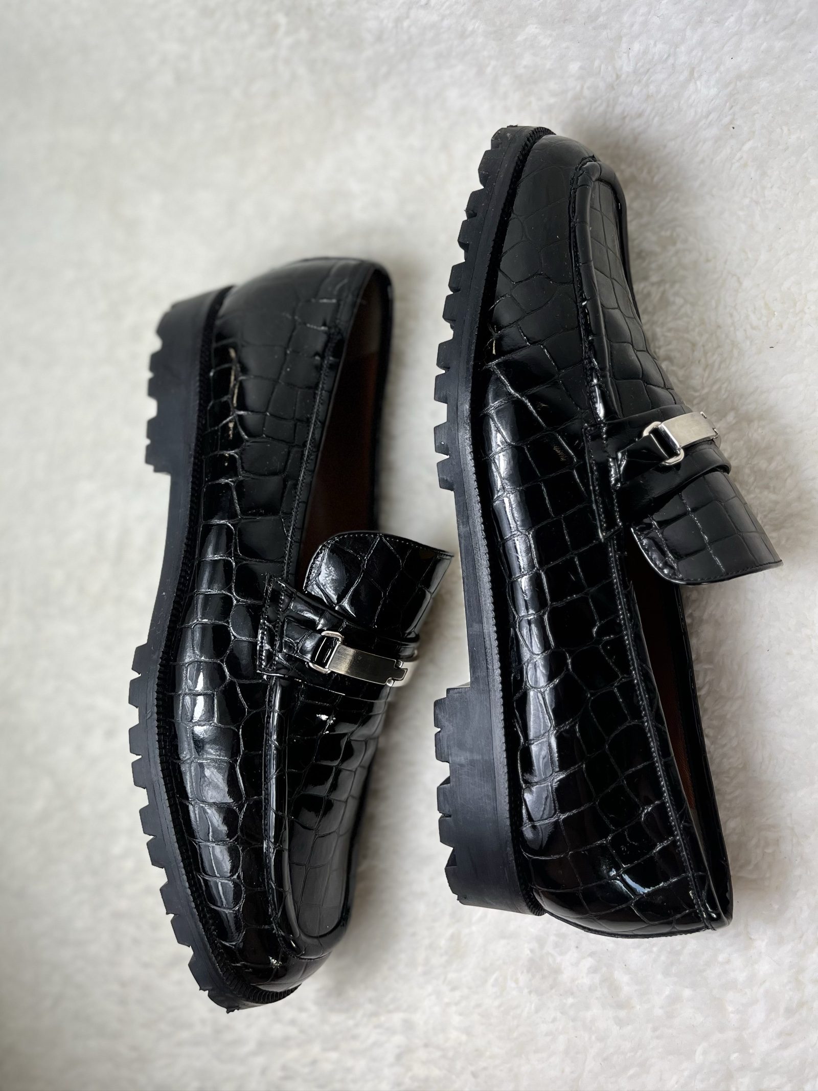 MAB Studio Bologna Croc embossed Patent leather Loafers Size 41,5 image 9