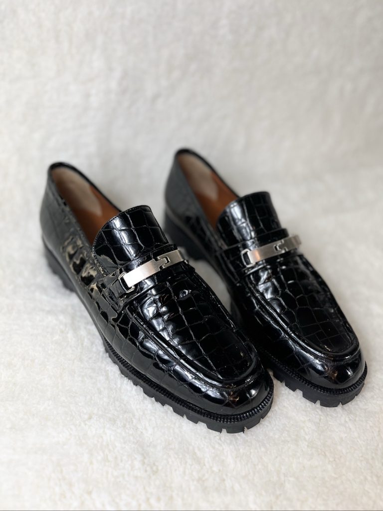 MAB Studio Bologna Croc embossed Patent leather Loafers Size 41,5