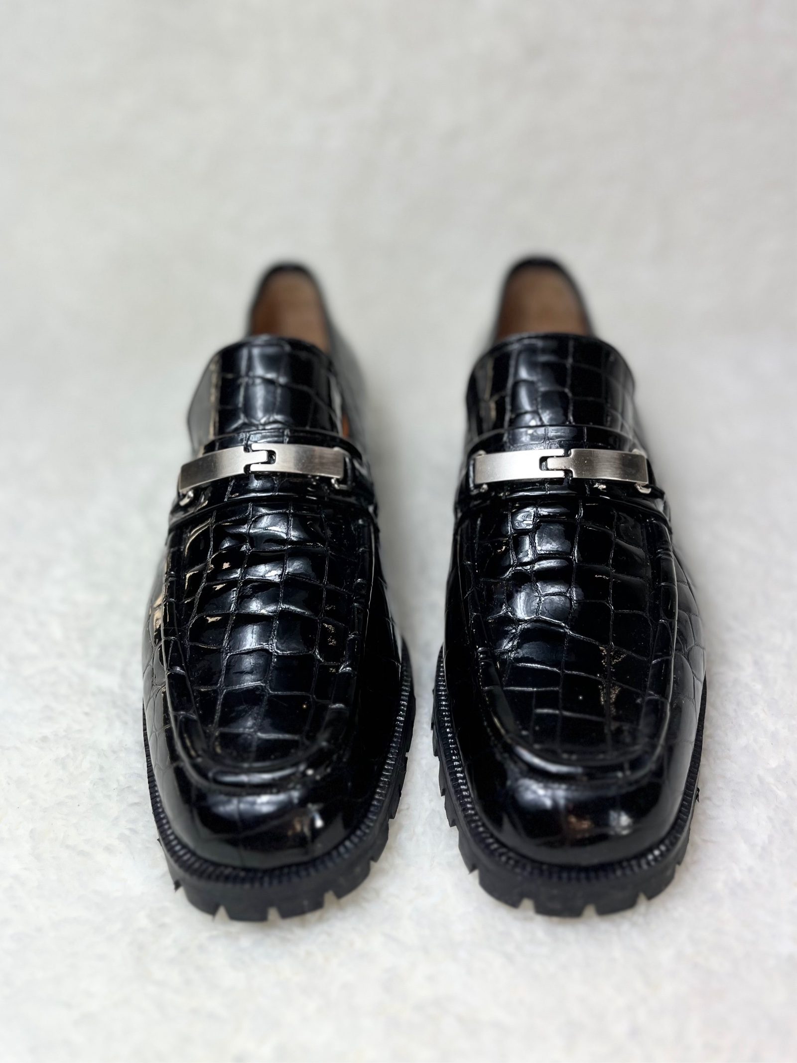 MAB Studio Bologna Croc embossed Patent leather Loafers Size 41,5 image 7