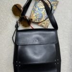 L Credi Real Leather Shoulder Bag studs quiet luxury minimalist