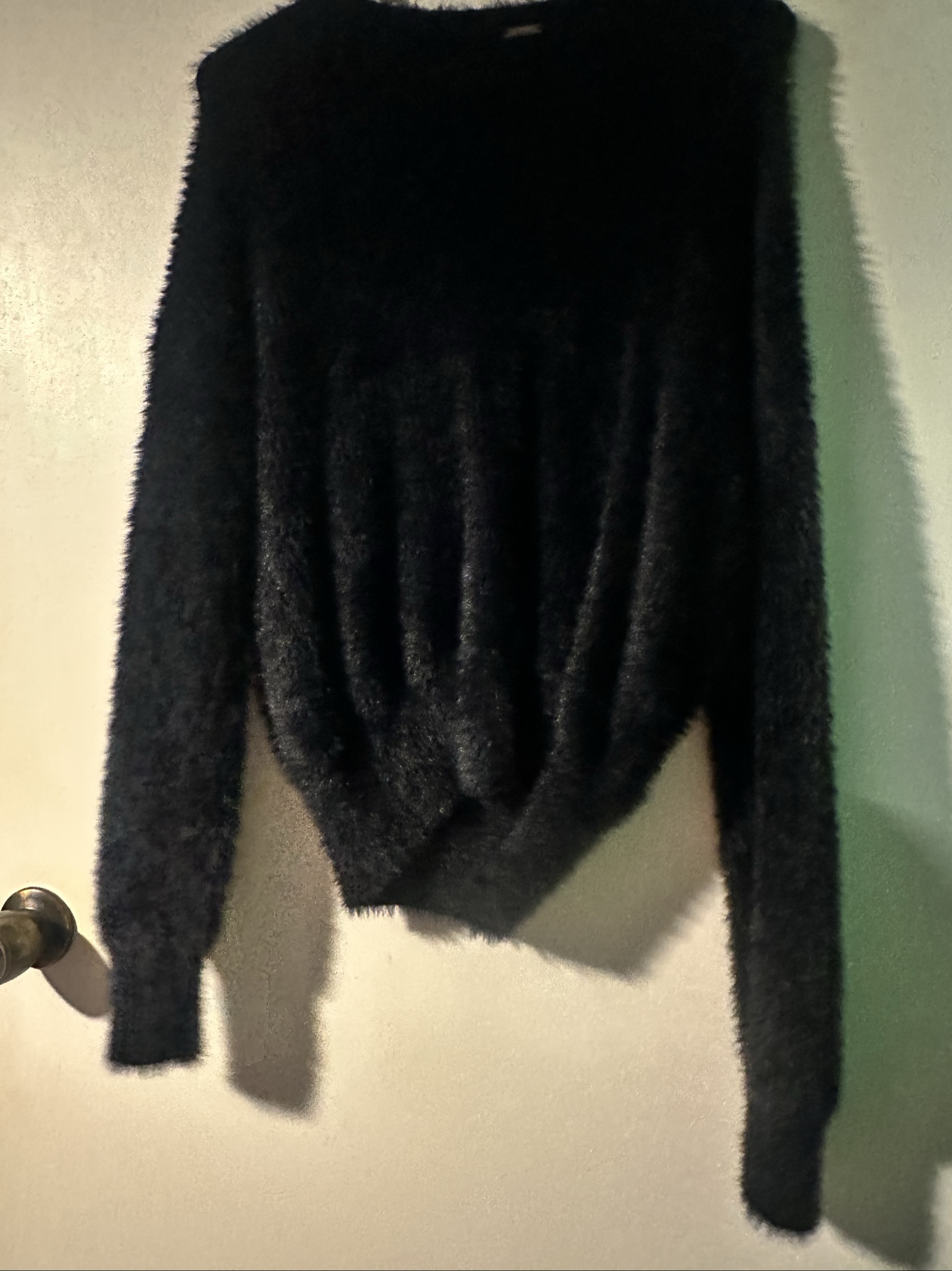Mooleola Black Fuzzy Sweater Small Women's