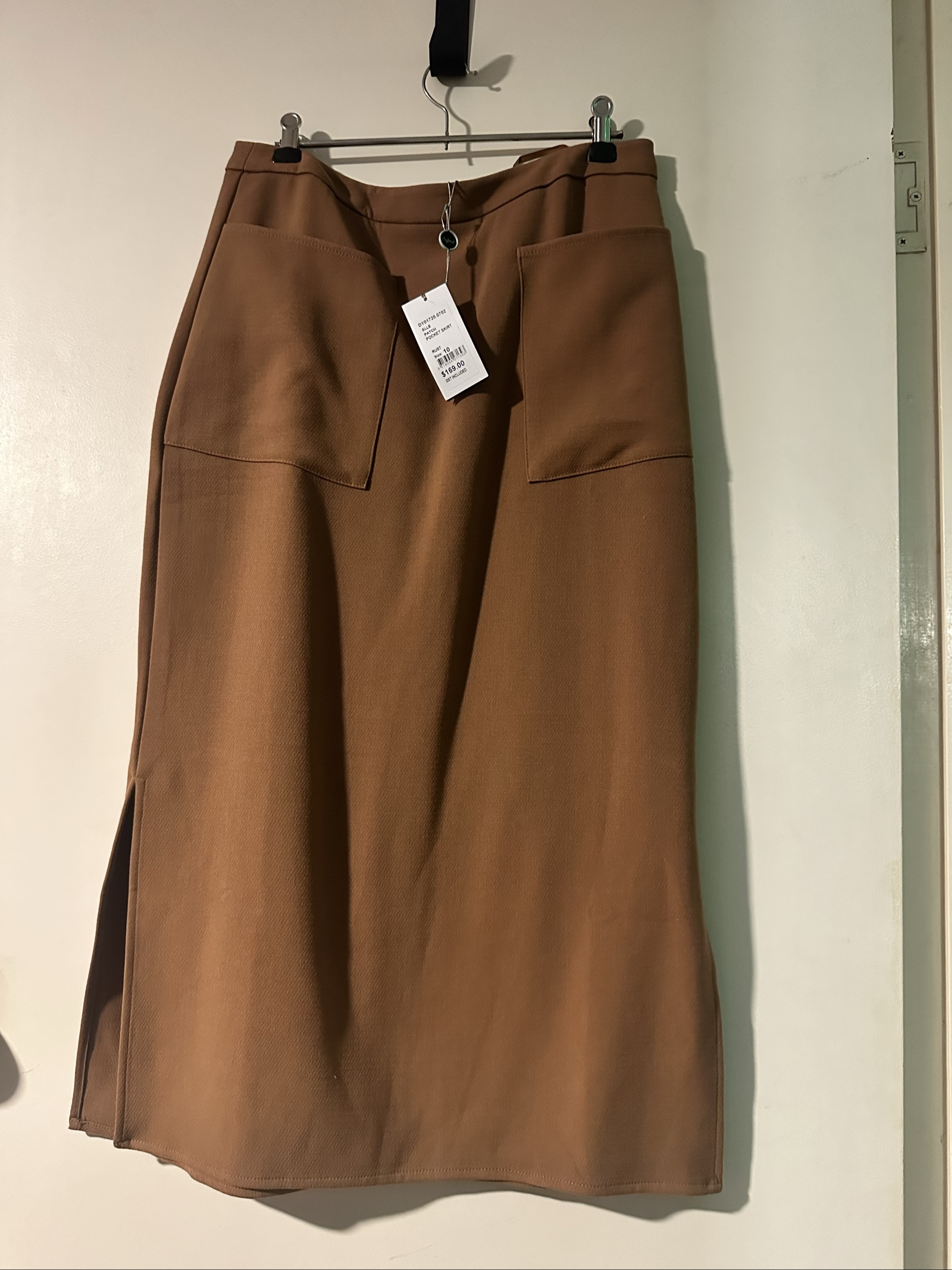 Oxford Rust Patch Pocket Skirt Size 10