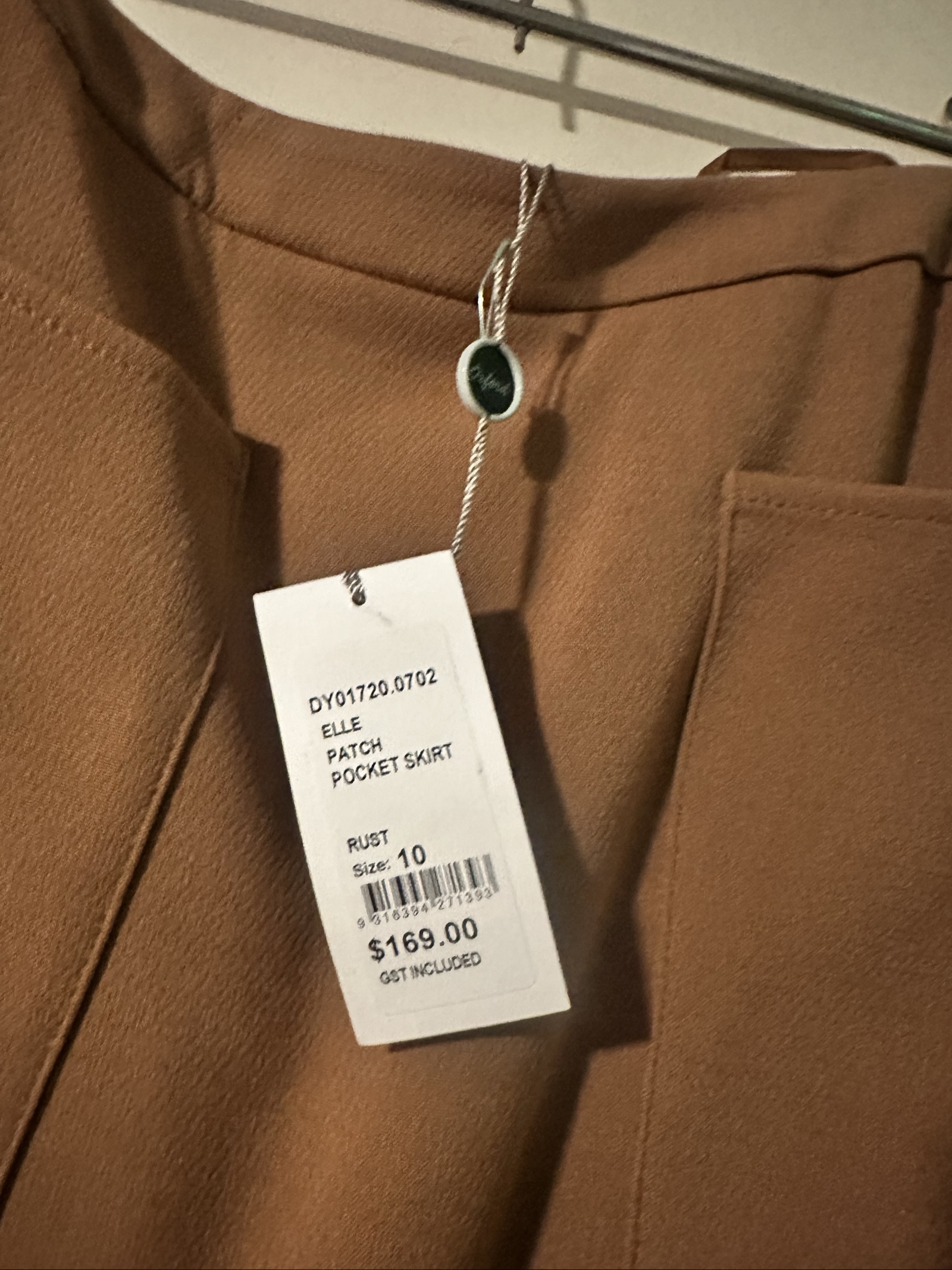 Oxford Rust Patch Pocket Skirt Size 10 image 2