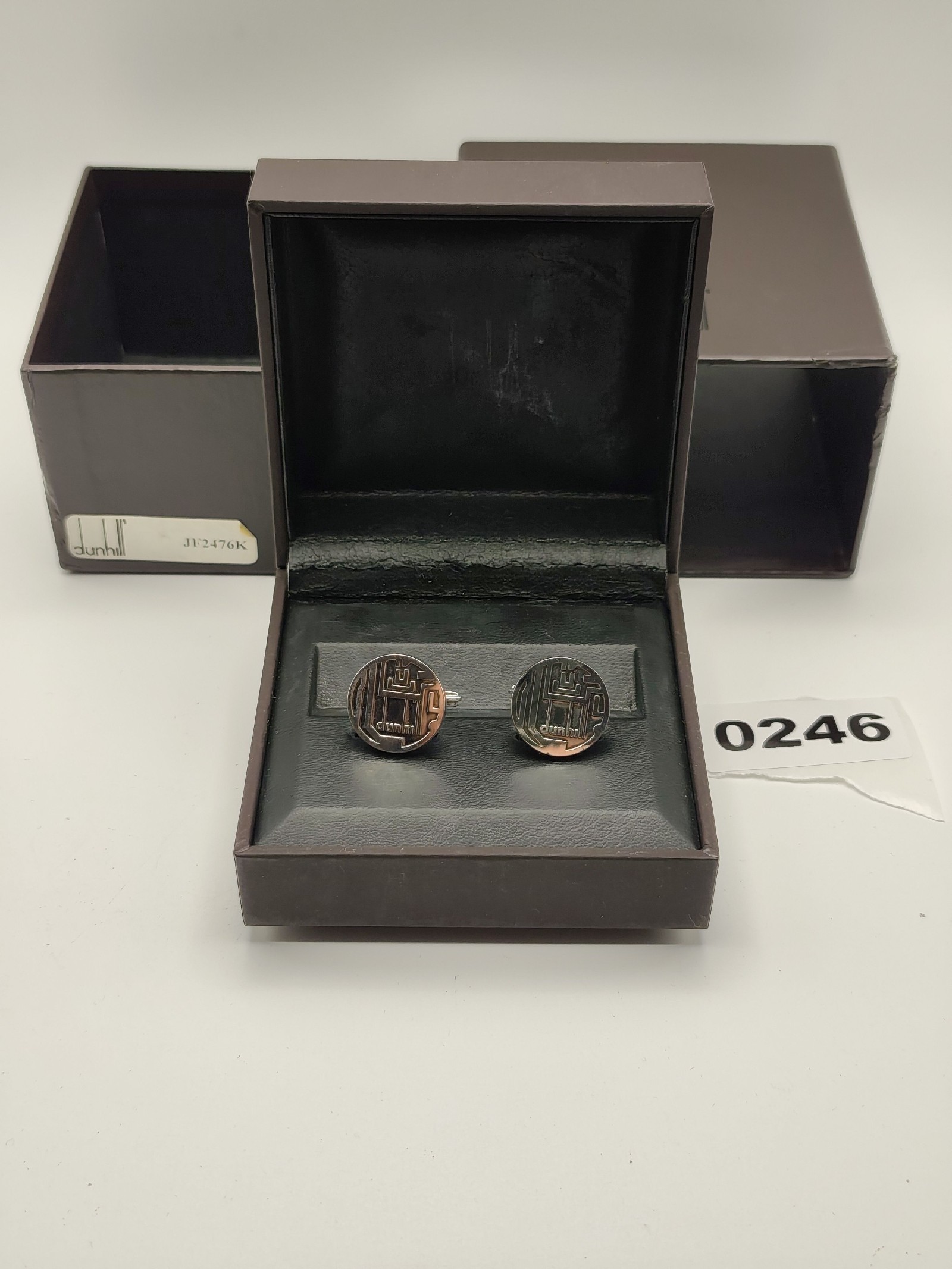 Dunhill Silver Logo Men's Cufflinks with Box Other