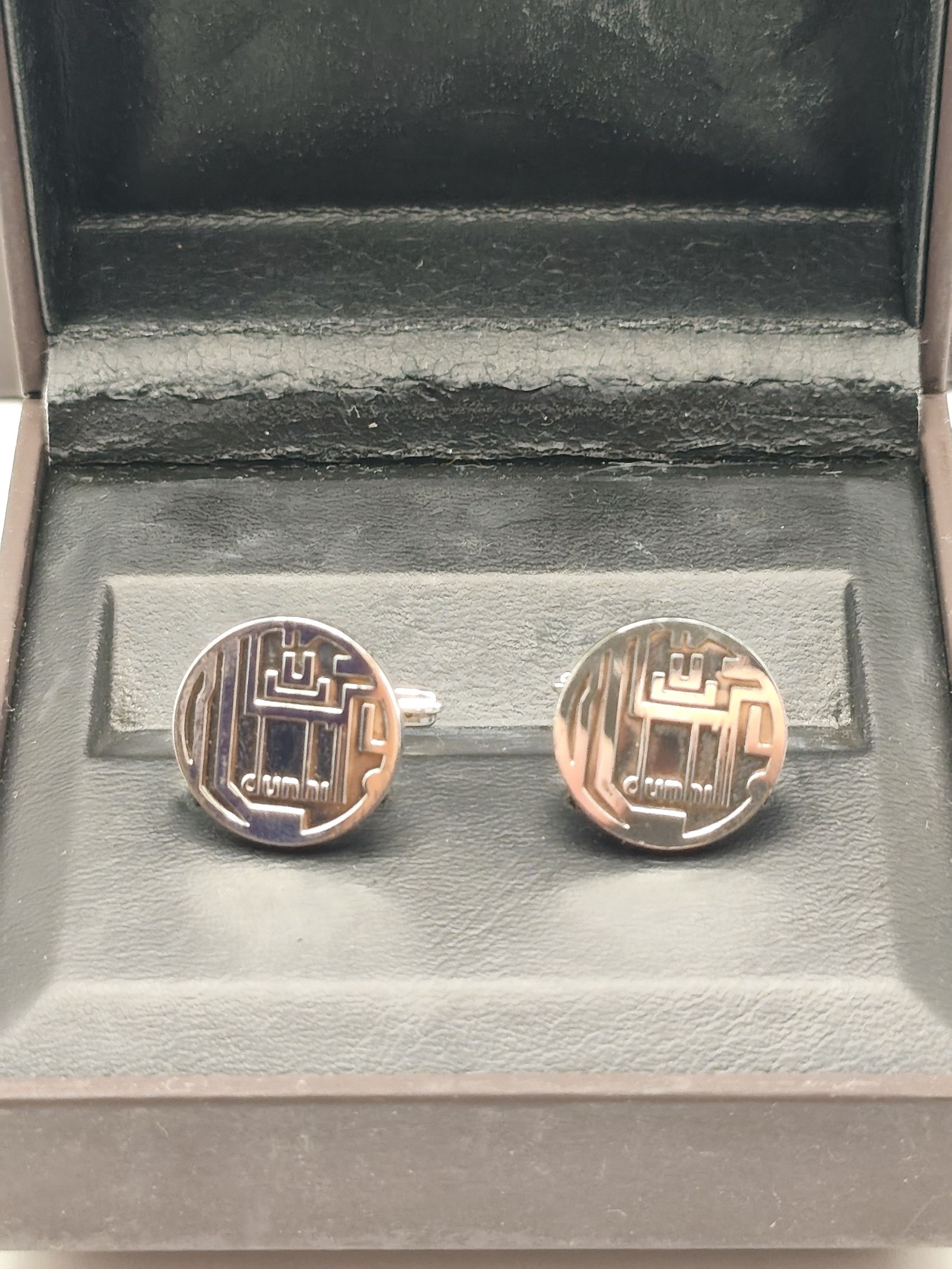 Dunhill Silver Logo Men's Cufflinks with Box Other image 2