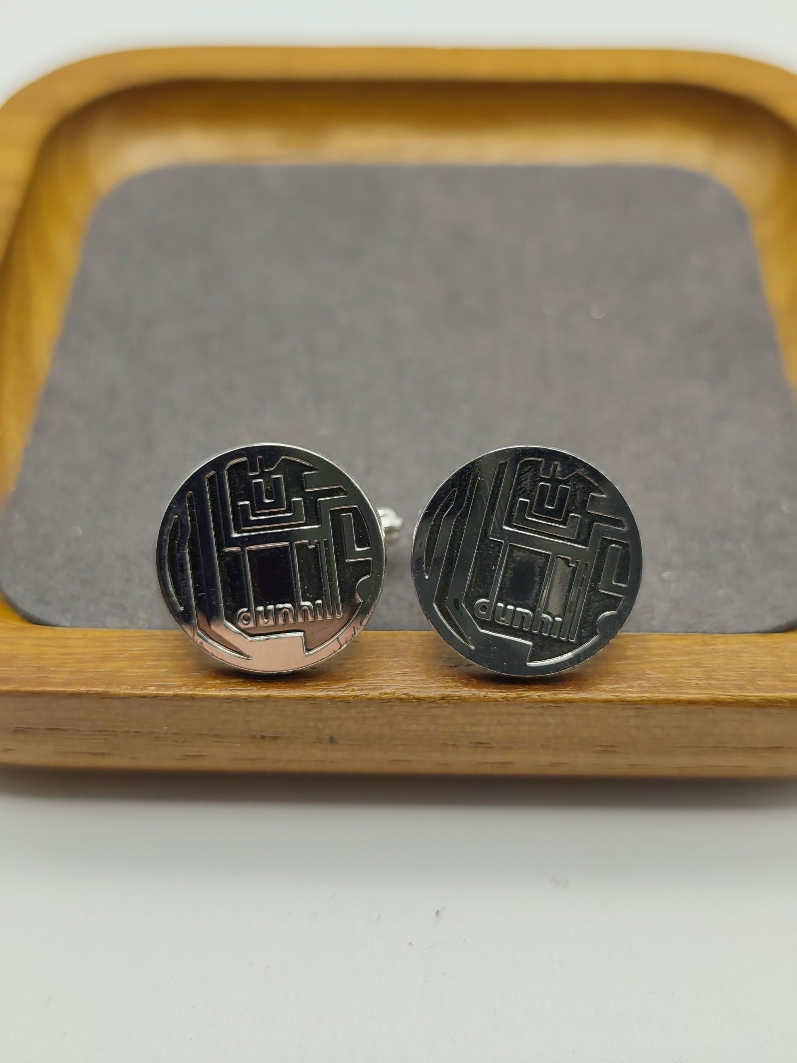 Dunhill Silver Logo Men's Cufflinks with Box Other image 4