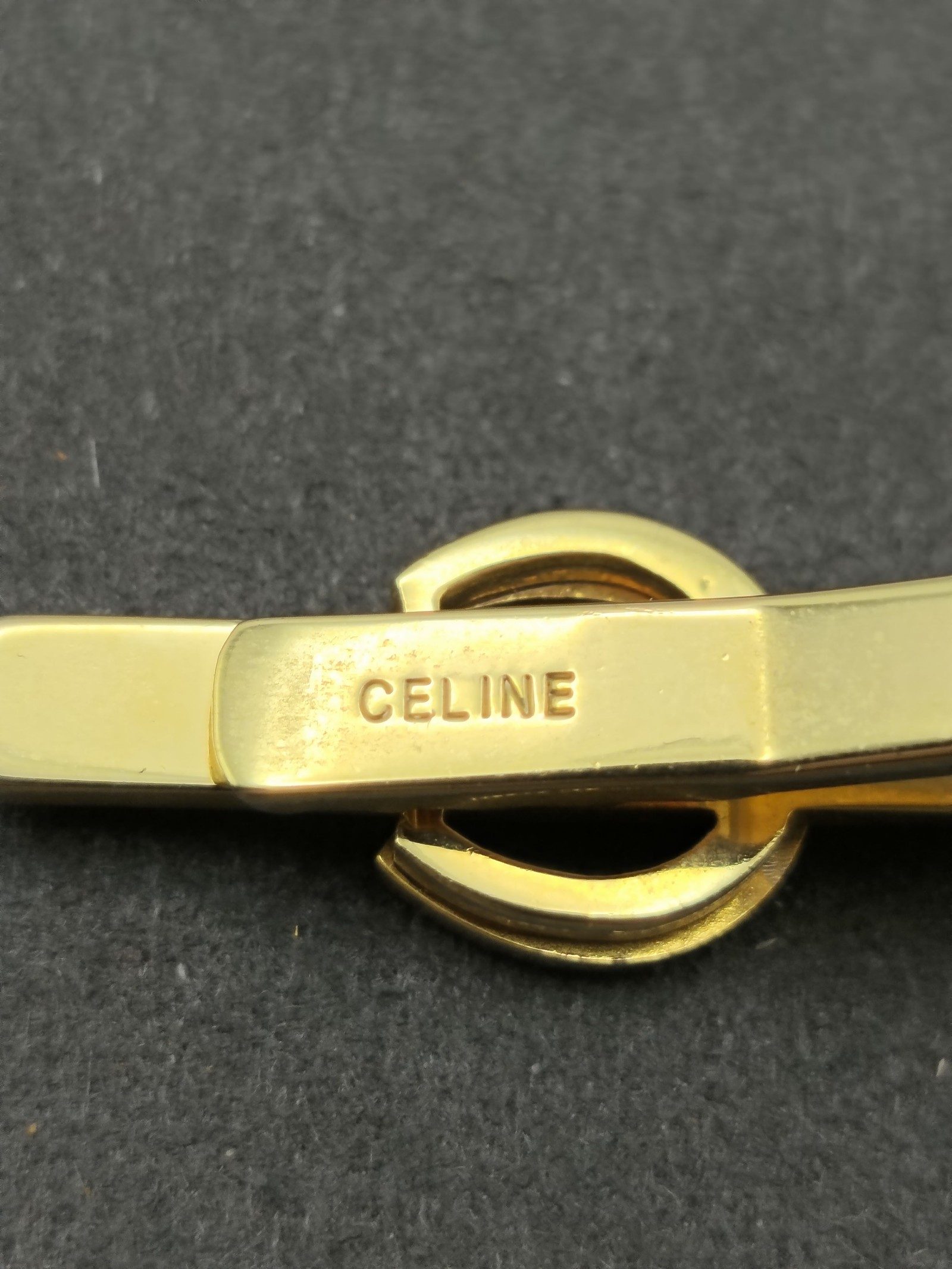 Celine Gold Tone Horseshoe Logo Tie Clip Men Other image 4