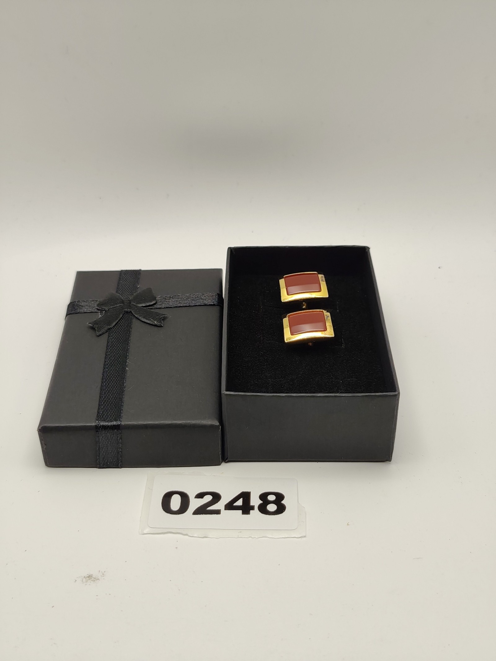 Dunhill Men Gold & Red Square Cufflinks 925 silver