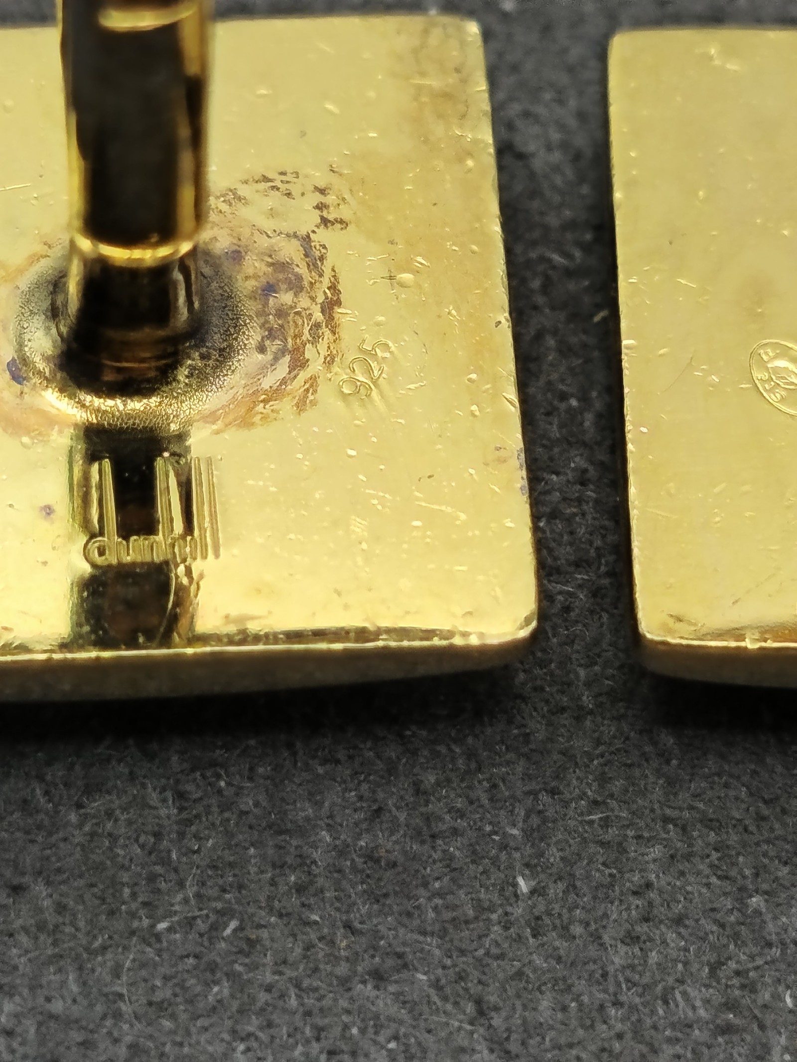 Dunhill Men Gold & Red Square Cufflinks 925 silver image 4