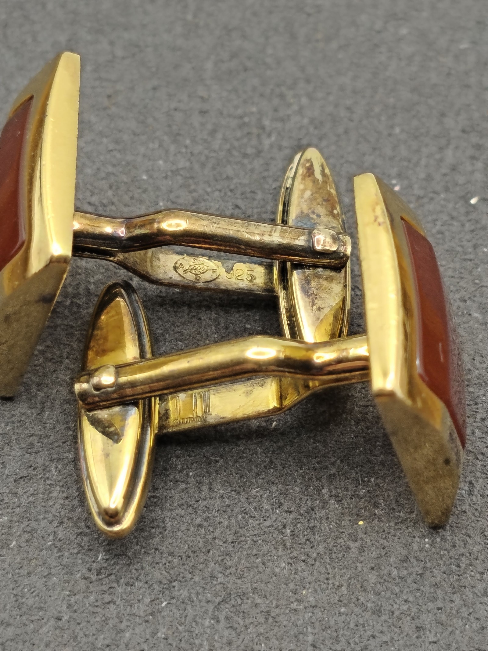 Dunhill Men Gold & Red Square Cufflinks 925 silver image 9