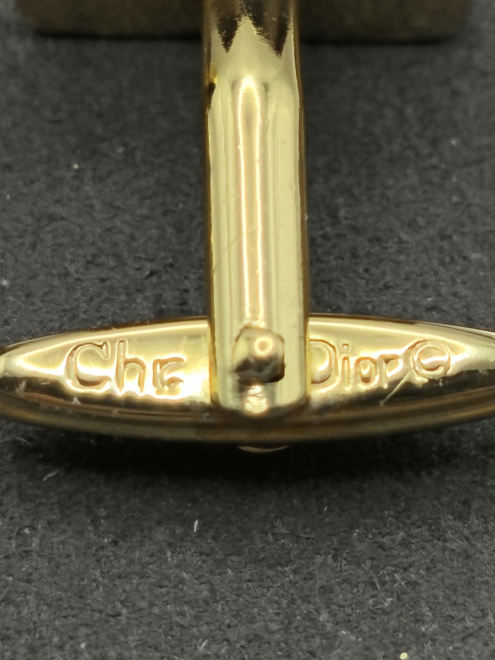 Dior Gold & Black Logo Square Cufflinks Men's image 7