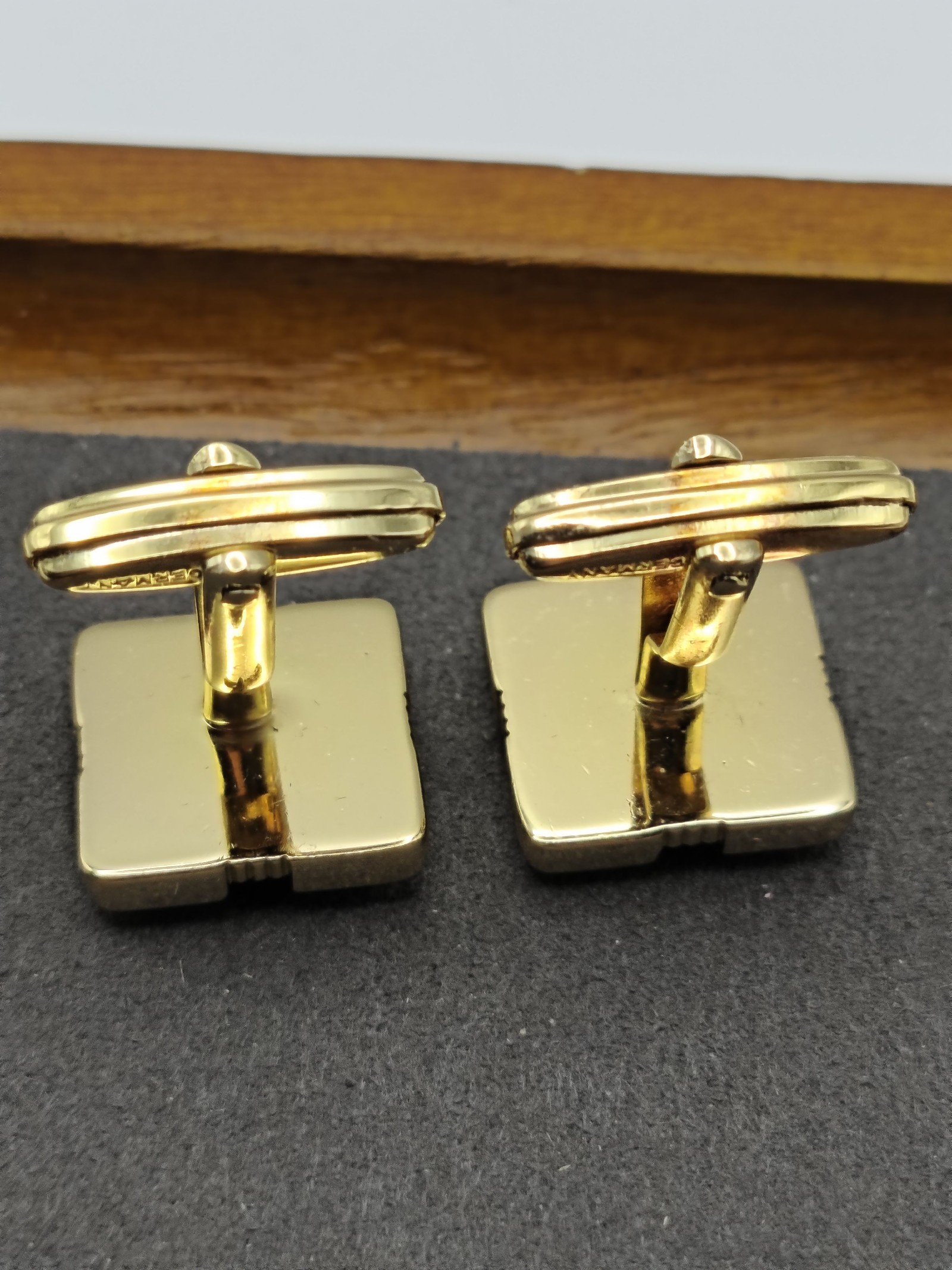 Dior Gold & Black Logo Square Cufflinks Men's image 8