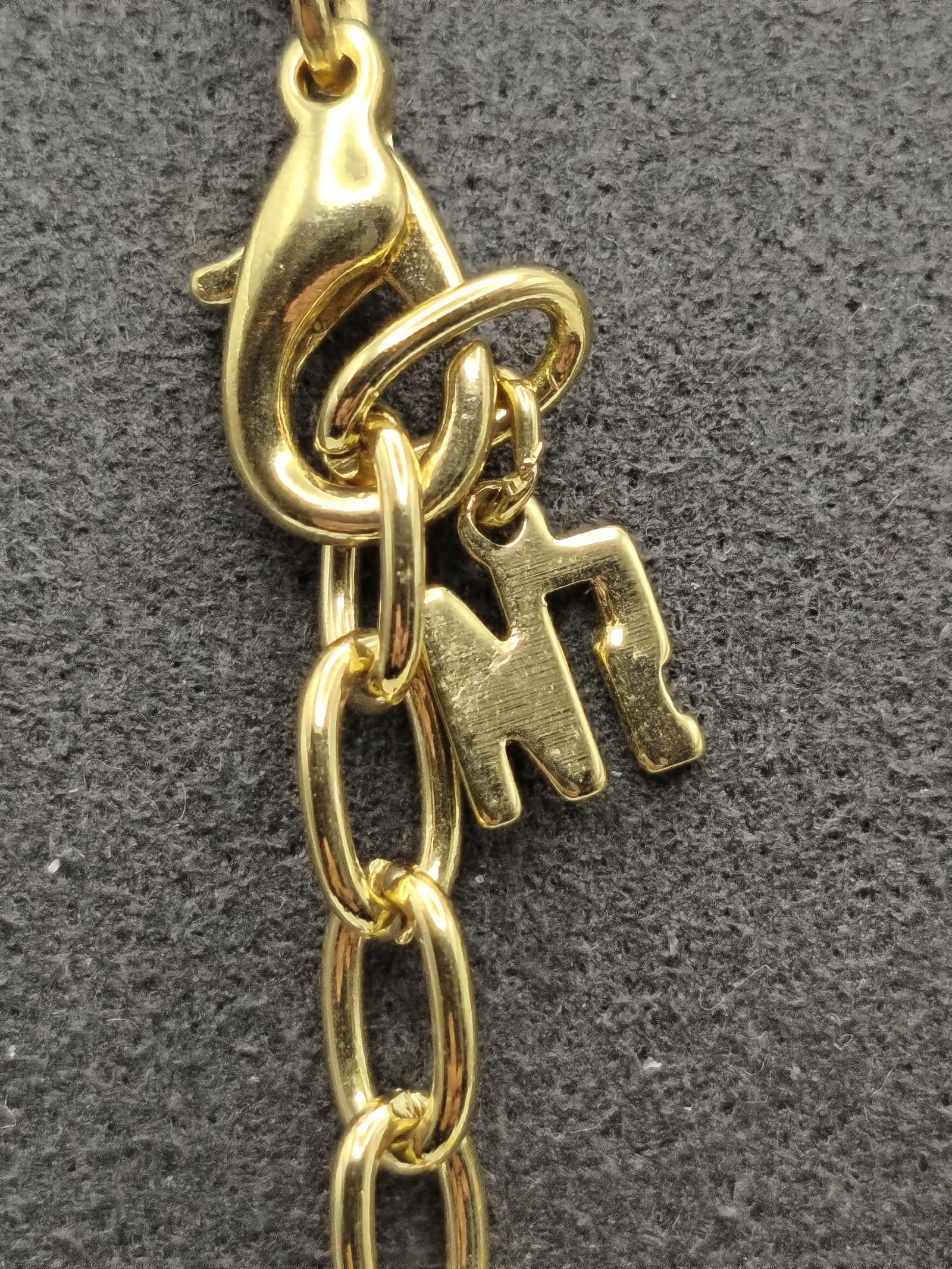 Nina Ricci Gold Plated Heart Pendant Necklace with Red Stone & NR Charm image 3