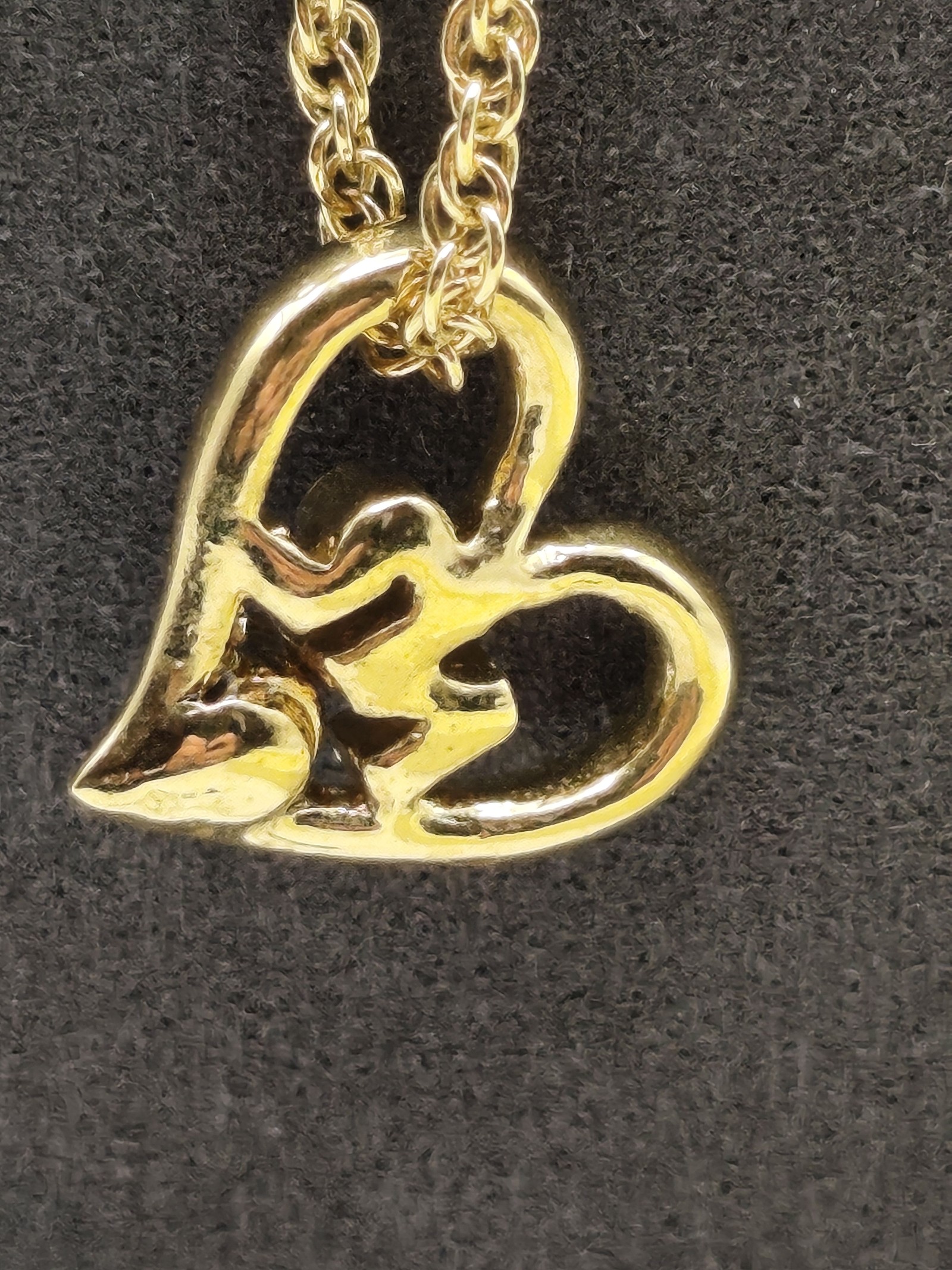 Nina Ricci Gold Plated Heart Pendant Necklace with Red Stone & NR Charm image 5