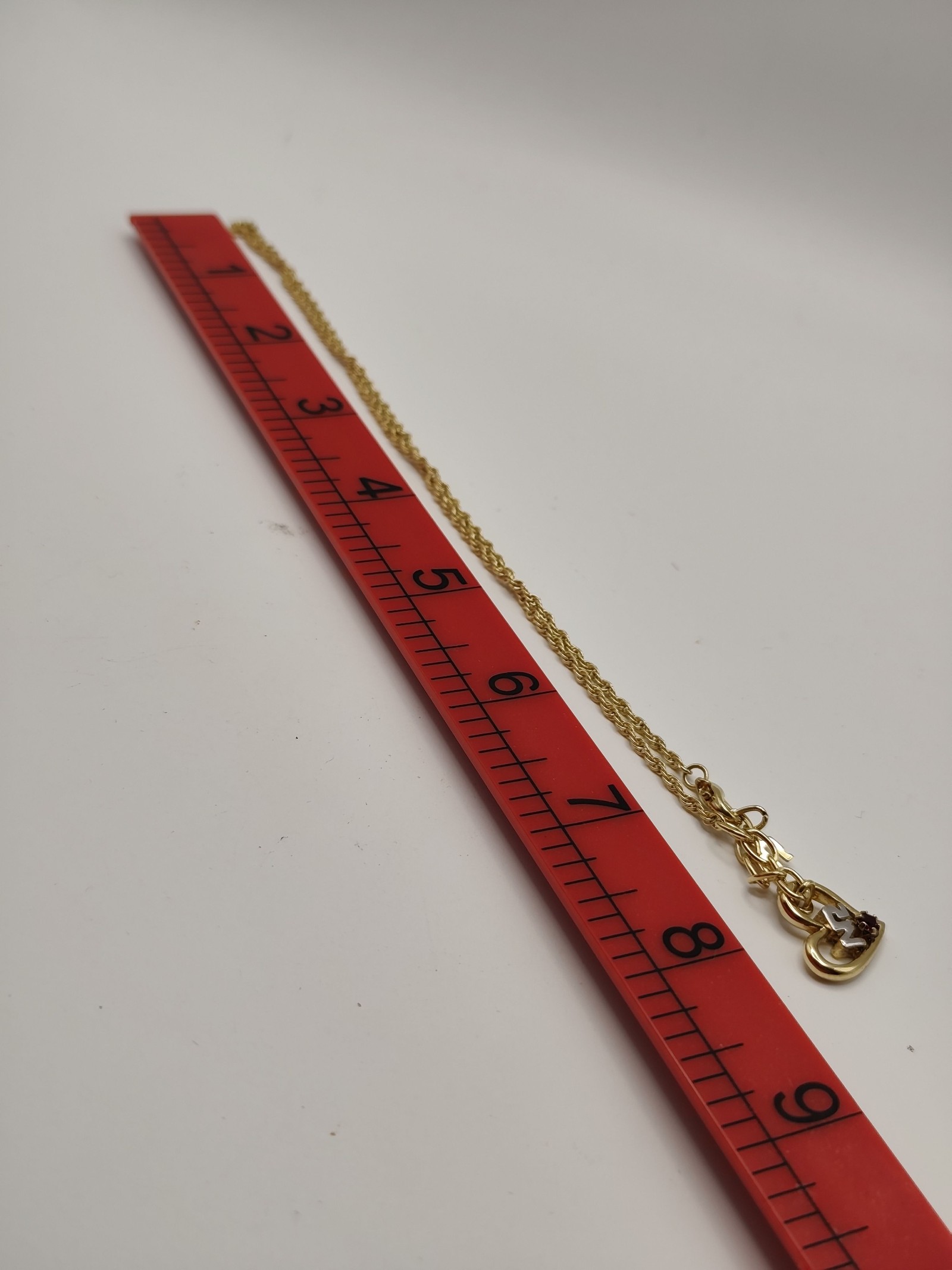Nina Ricci Gold Plated Heart Pendant Necklace with Red Stone & NR Charm image 6