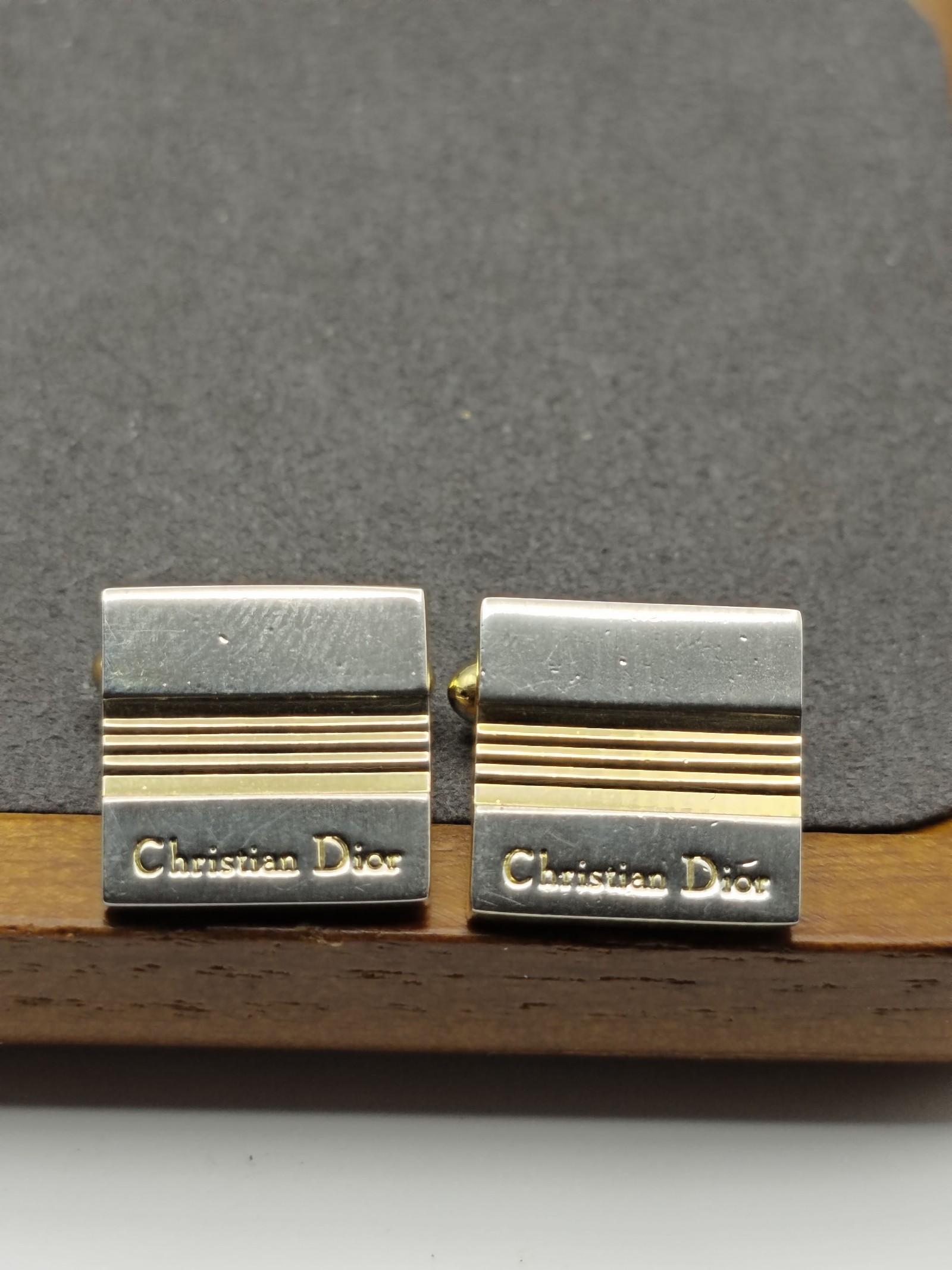 Christian Dior Men Silver & Gold Tone Cufflinks Other image 3