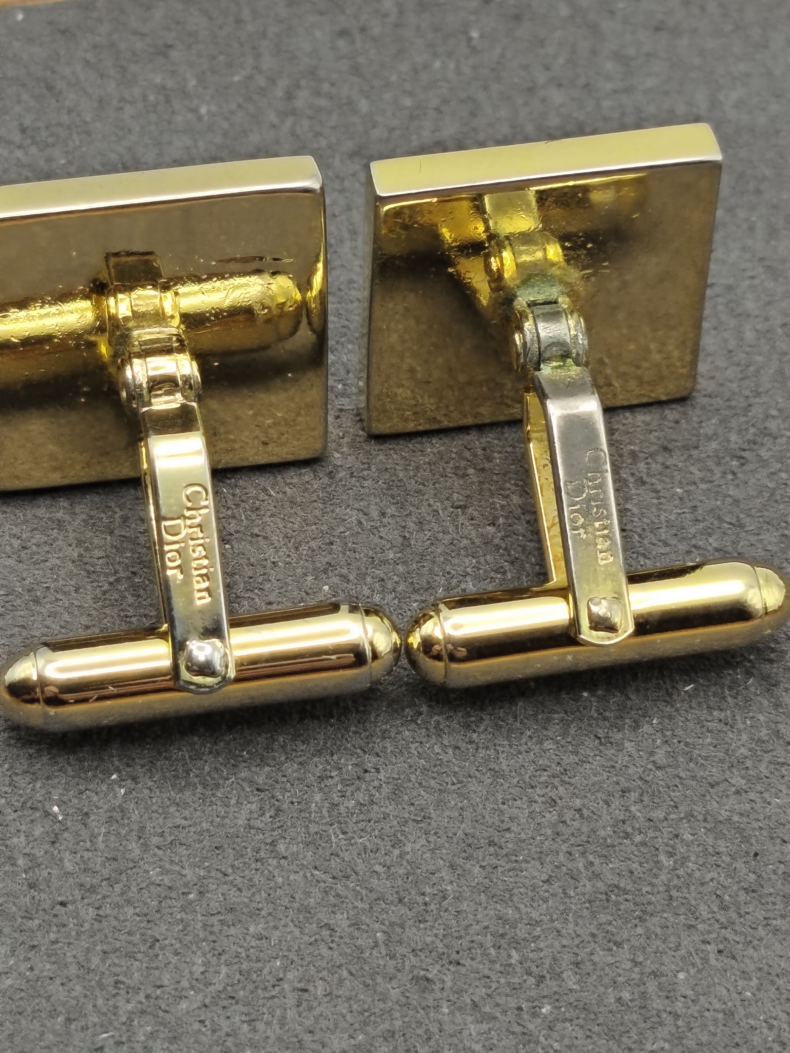 Christian Dior Men Silver & Gold Tone Cufflinks Other image 6