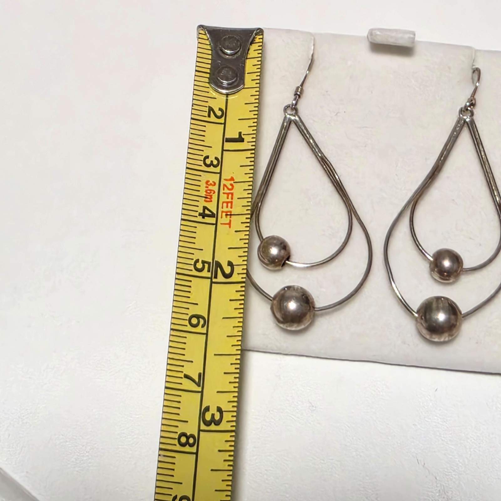 925 Silver Drop Earrings with Beads. B4 image 3