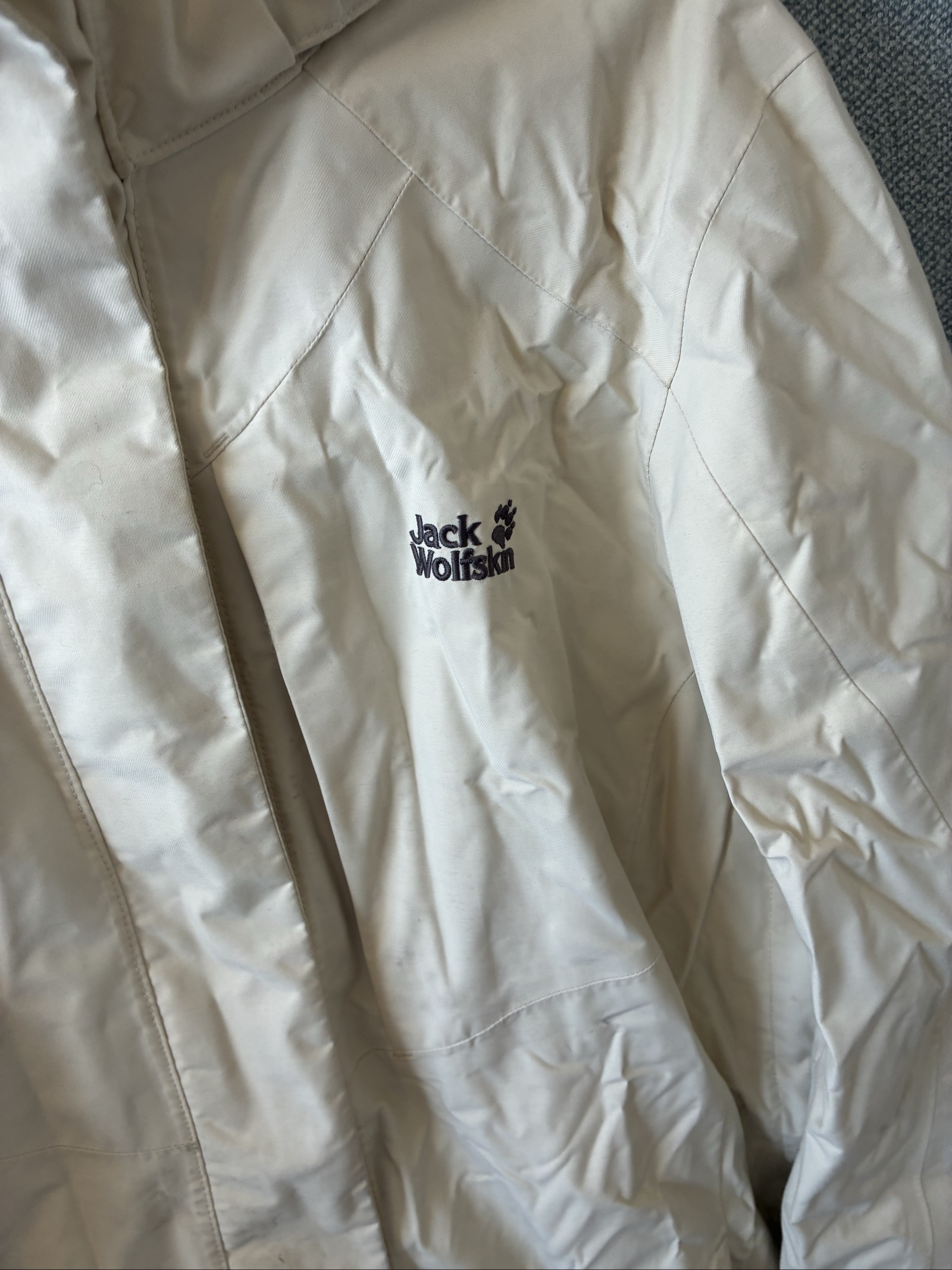 Jack Wolfskin Women's Beige Waterproof Jacket UK 12 image 2