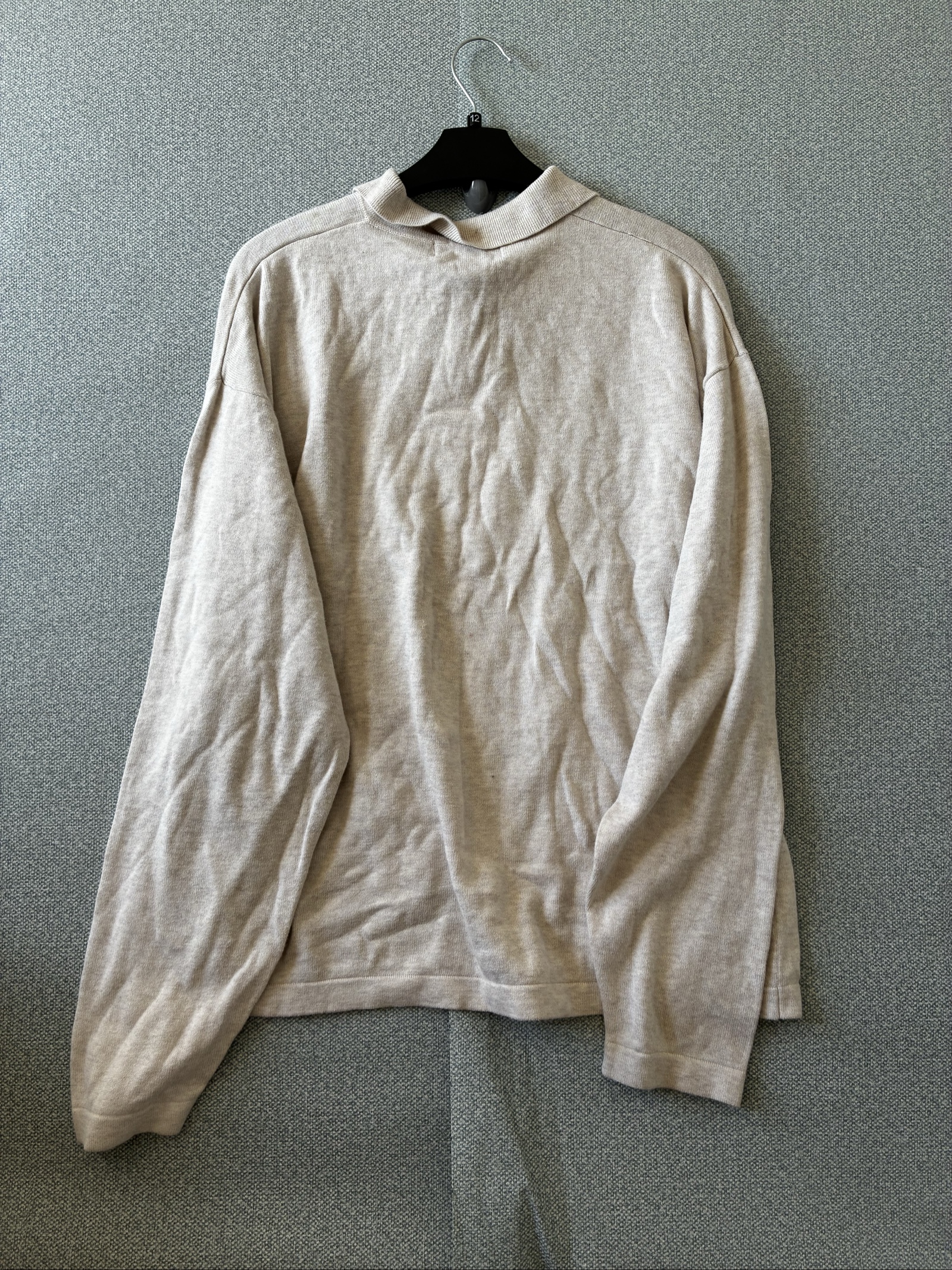 Chaps Ralph Lauren Men's Beige Cotton Long Sleeve Polo Shirt XL image 4