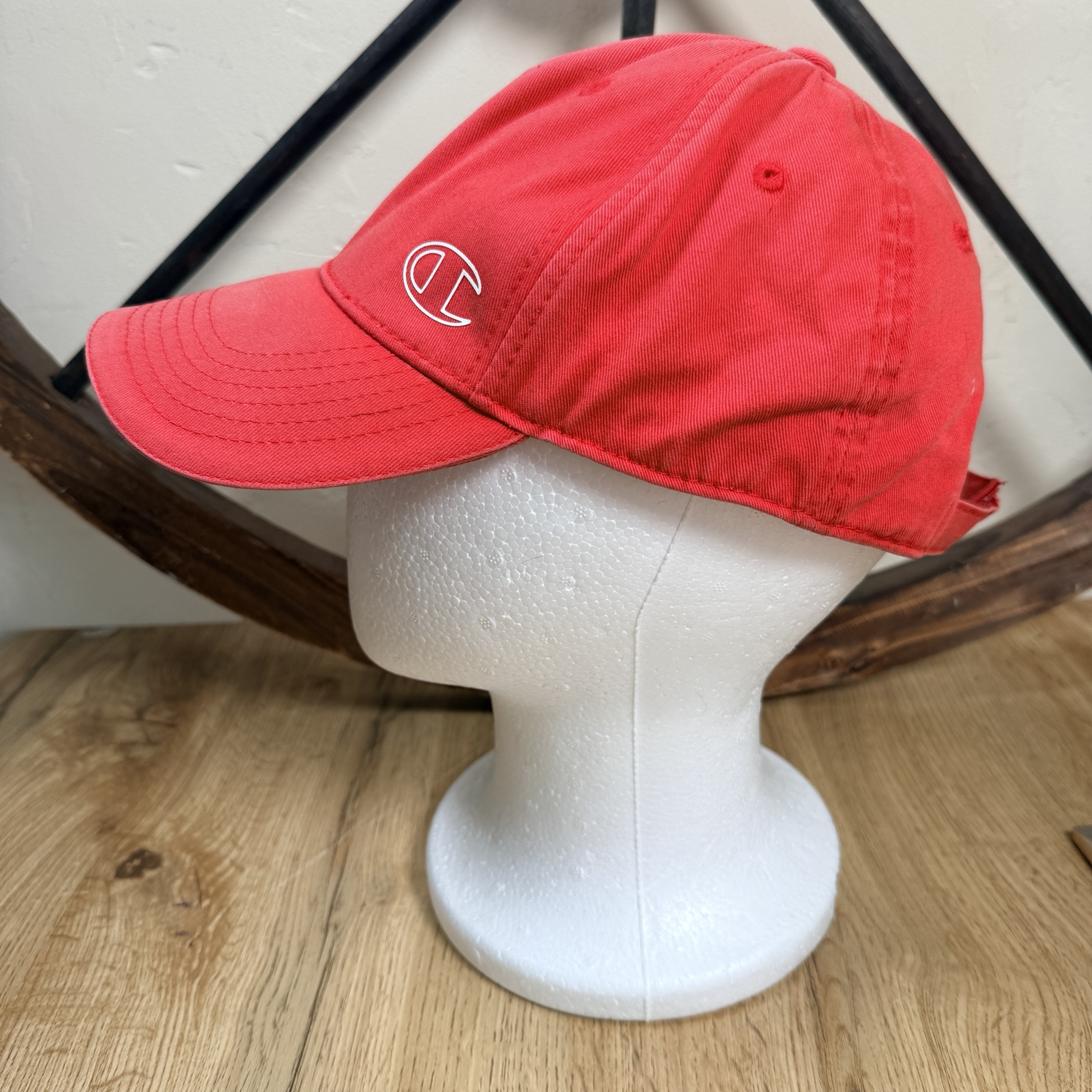 Champion Red Cotton Adjustable Baseball Cap One Size image 3