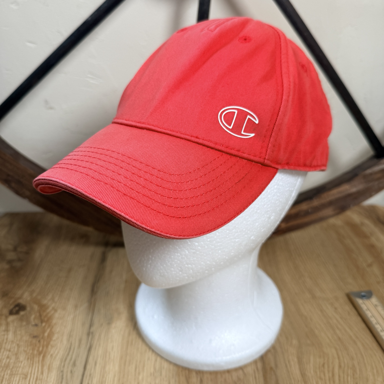Champion Red Cotton Adjustable Baseball Cap One Size