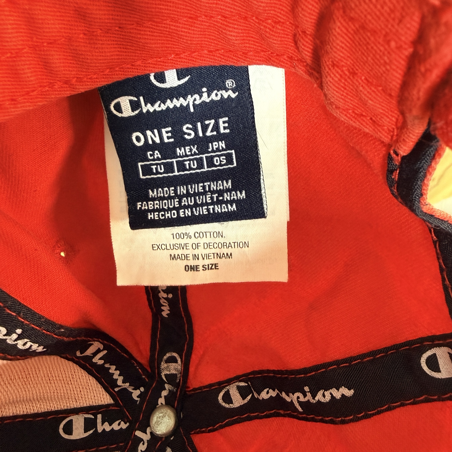 Champion Red Cotton Adjustable Baseball Cap One Size image 4